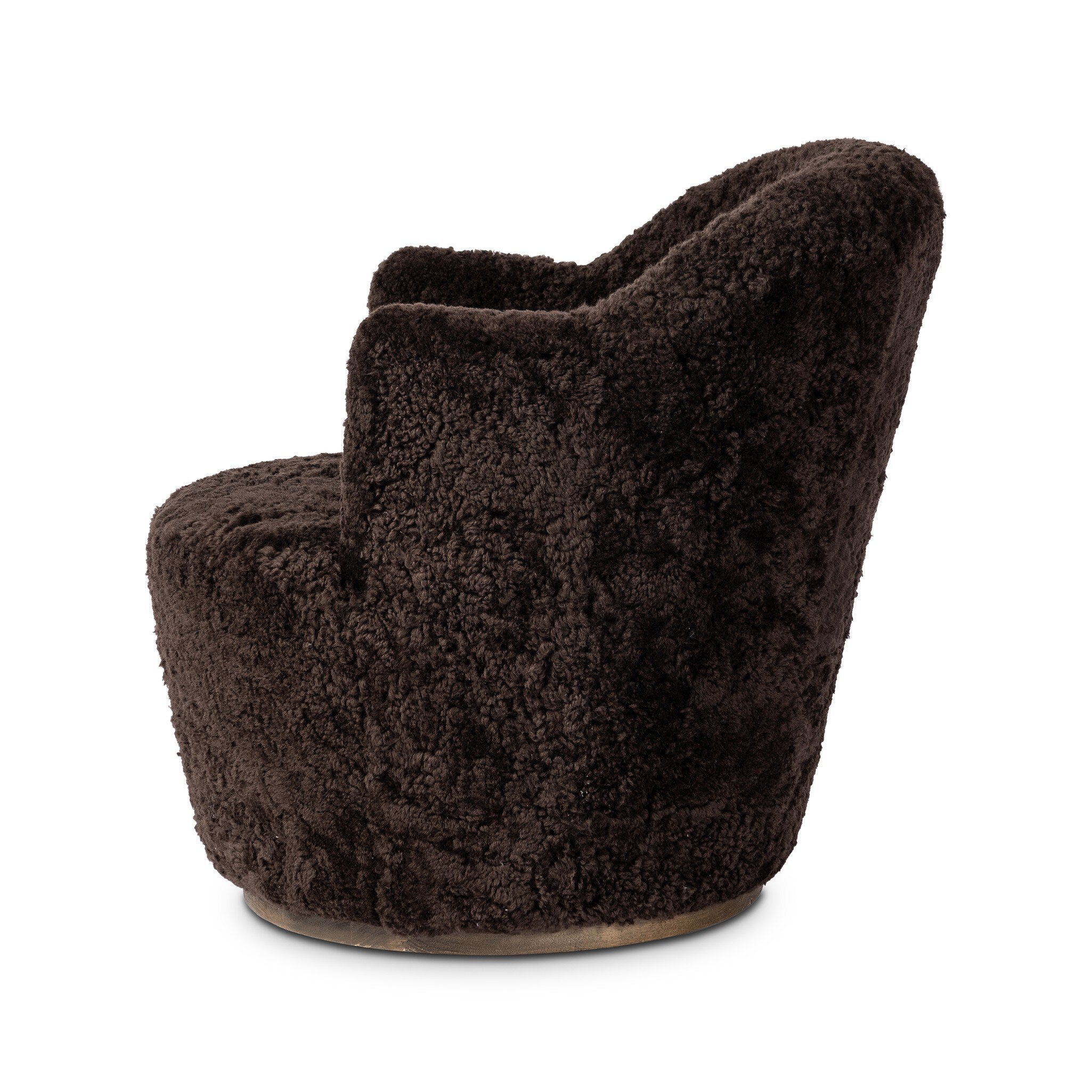 Four Hands Aurora Swivel Chair — Cocoa Shearling-Distressed Natural