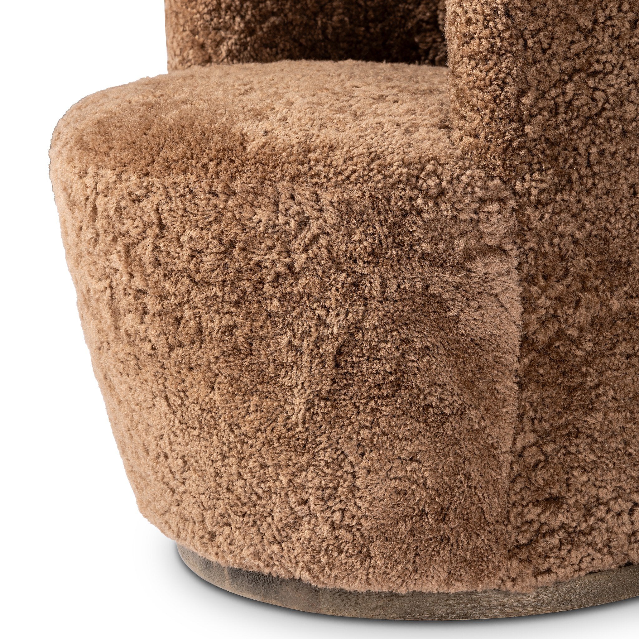 Four Hands Aurora Swivel Chair — Amber Shearling-Distressed Natural