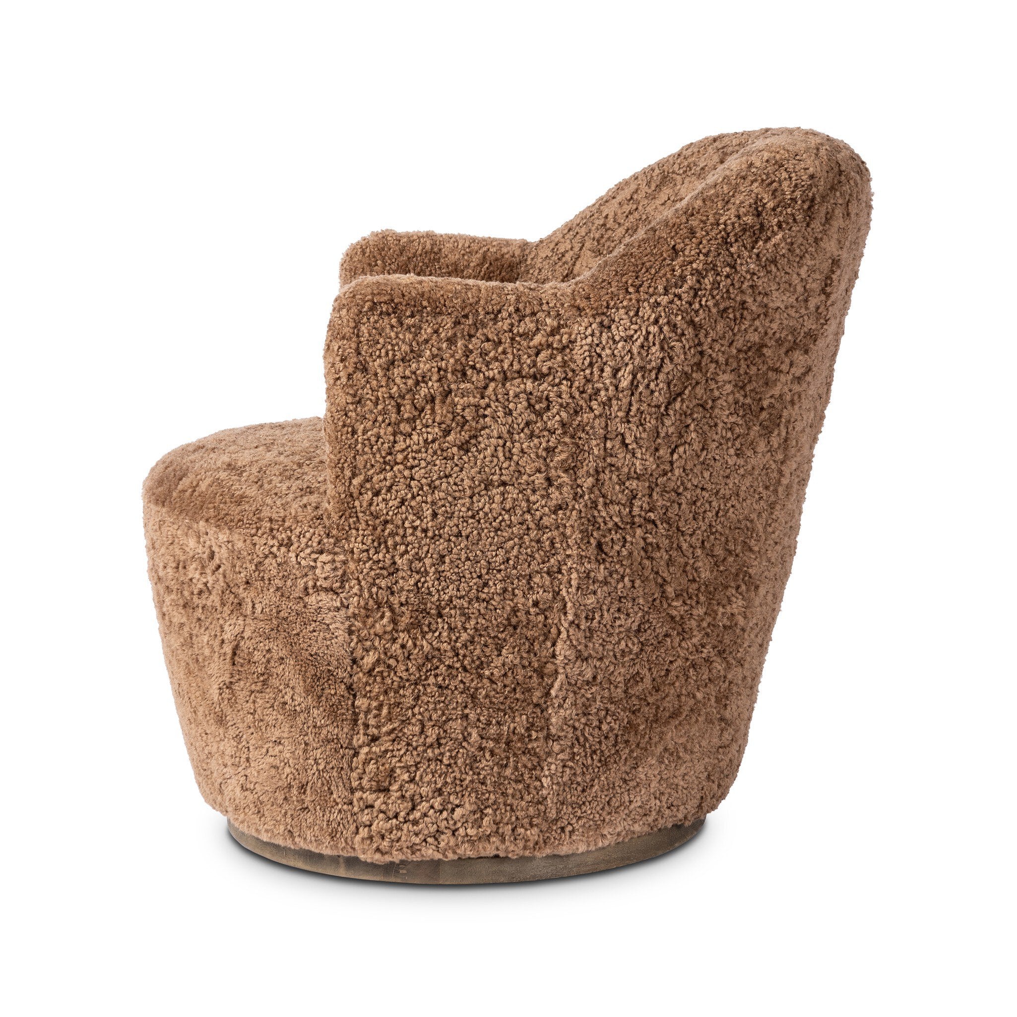 Four Hands Aurora Swivel Chair — Amber Shearling-Distressed Natural