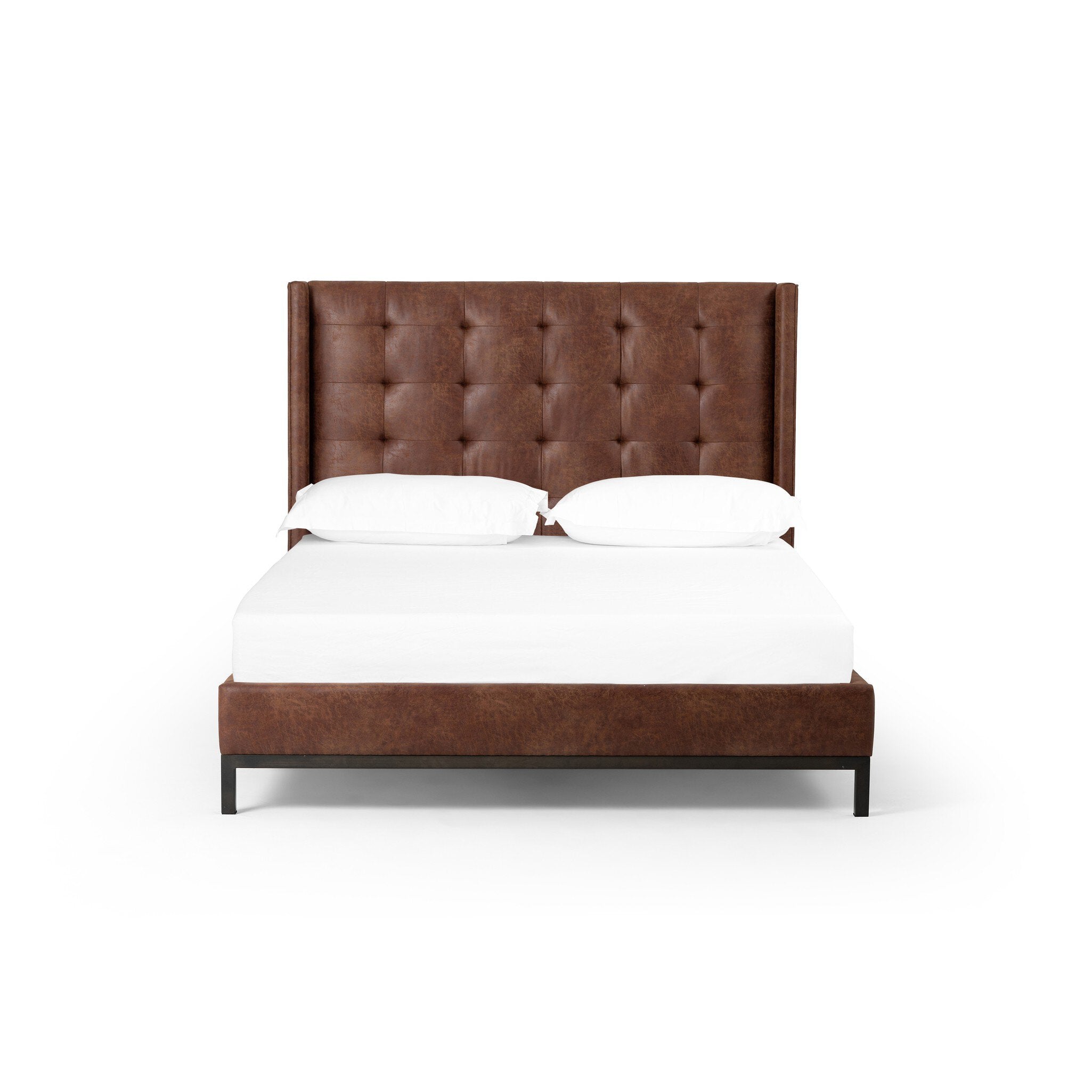Four Hands Newhall Bed - 55" — Vintage Tobacco-Light Gunmetal-King