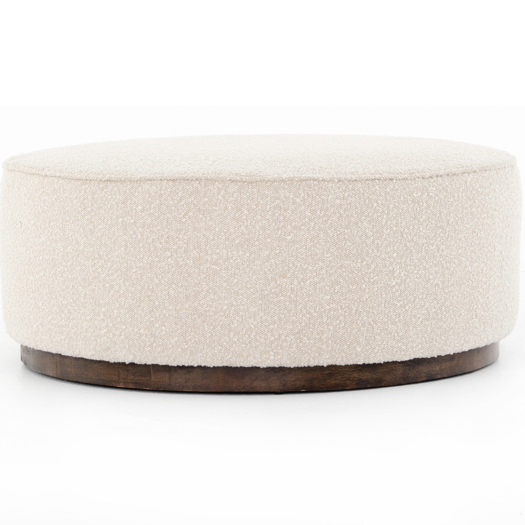 Four Hands Sinclair Large Round Ottoman — Knoll Natural-Distressed Natural
