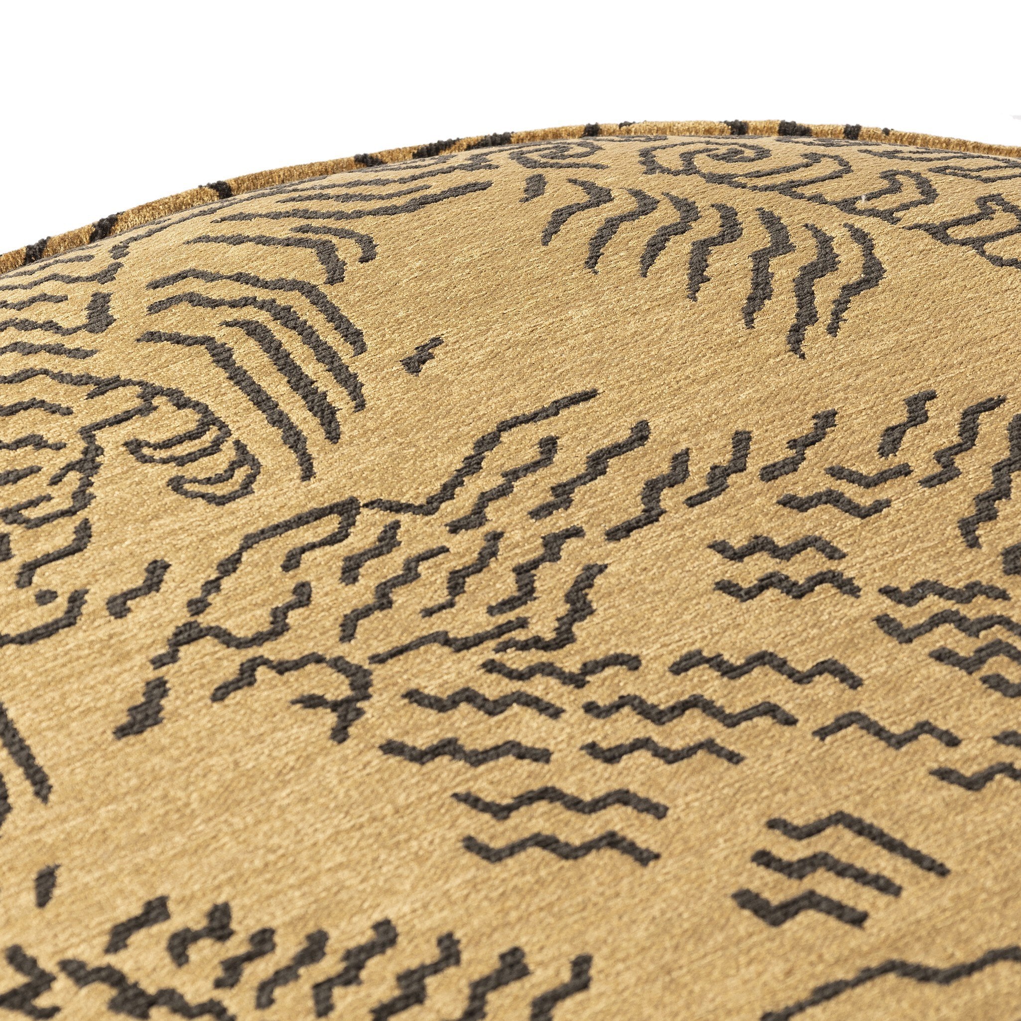Four Hands Sinclair Large Round Ottoman — Balkan Ochre-Sienna Brown