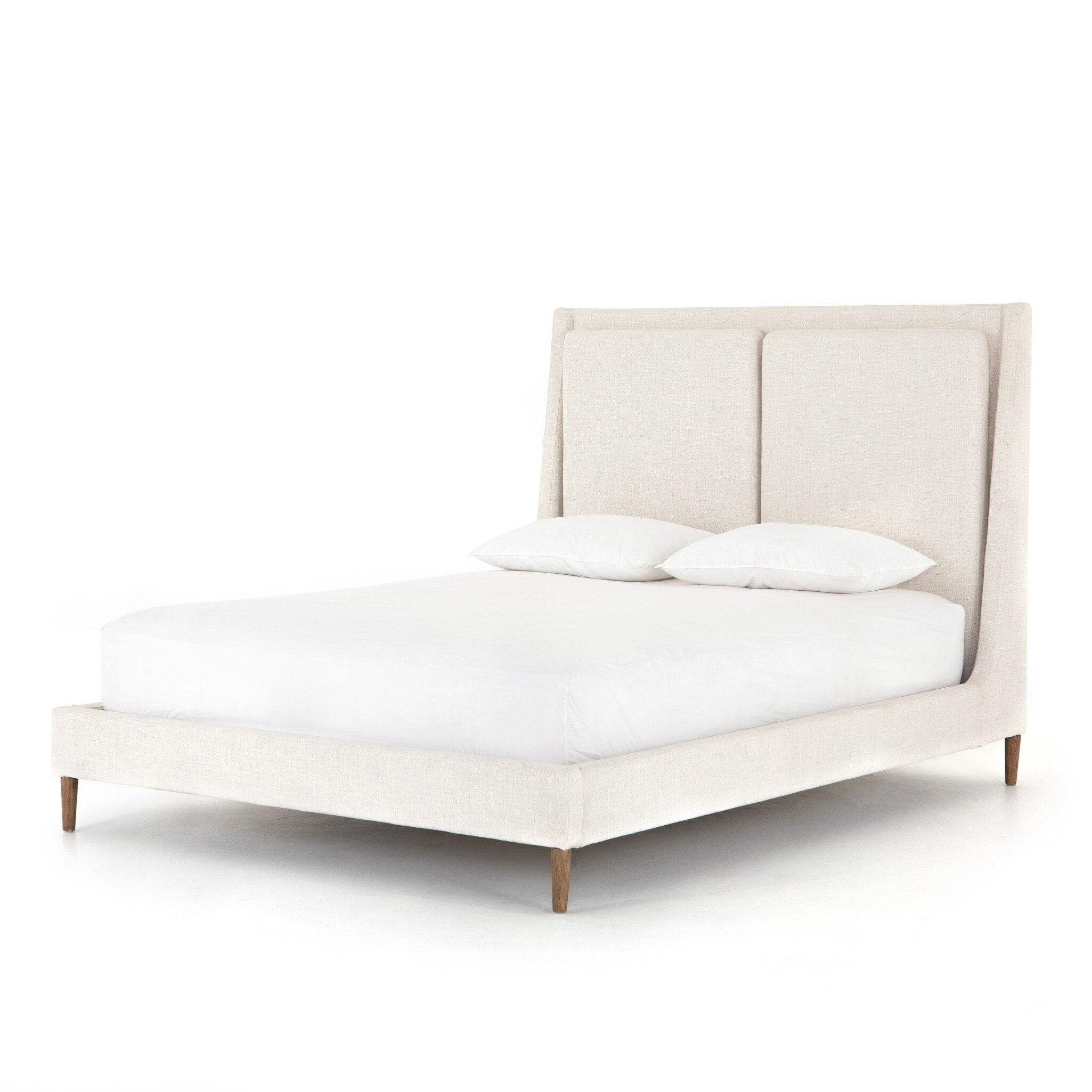 Four Hands Potter Bed — Dover Crescent-Distressed Natural-Queen