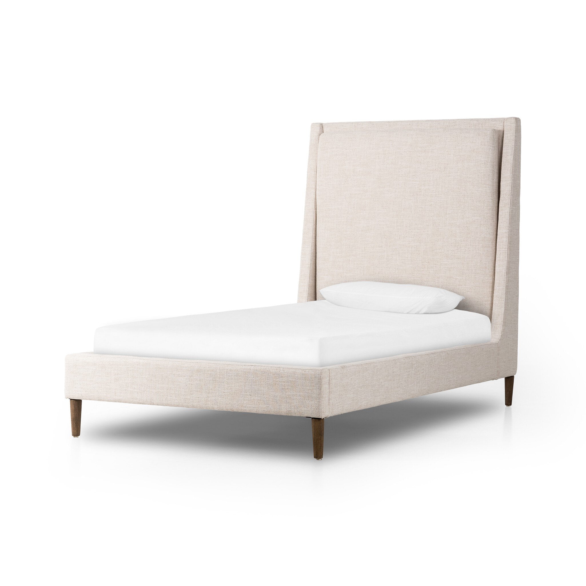 Four Hands Potter Bed — Dover Crescent-Distressed Natural-Twin