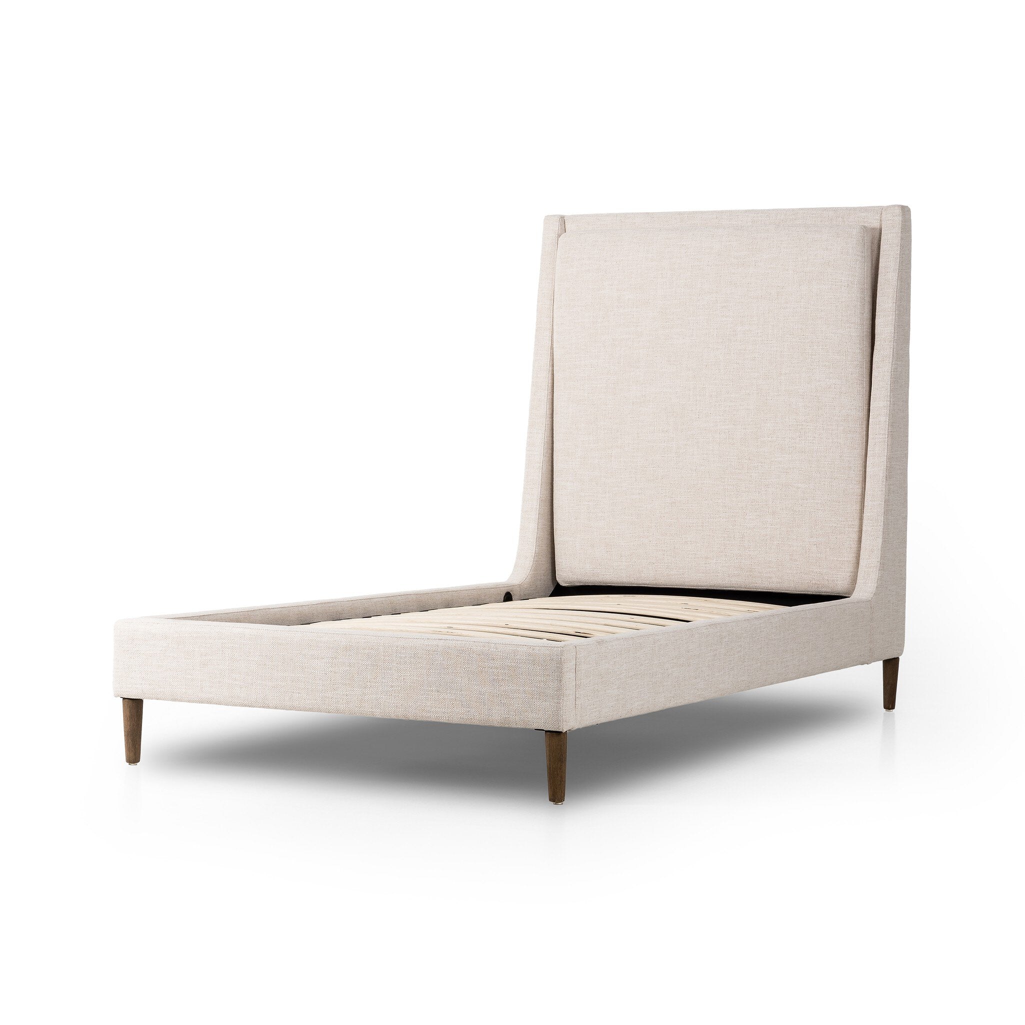 Four Hands Potter Bed — Dover Crescent-Distressed Natural-Twin