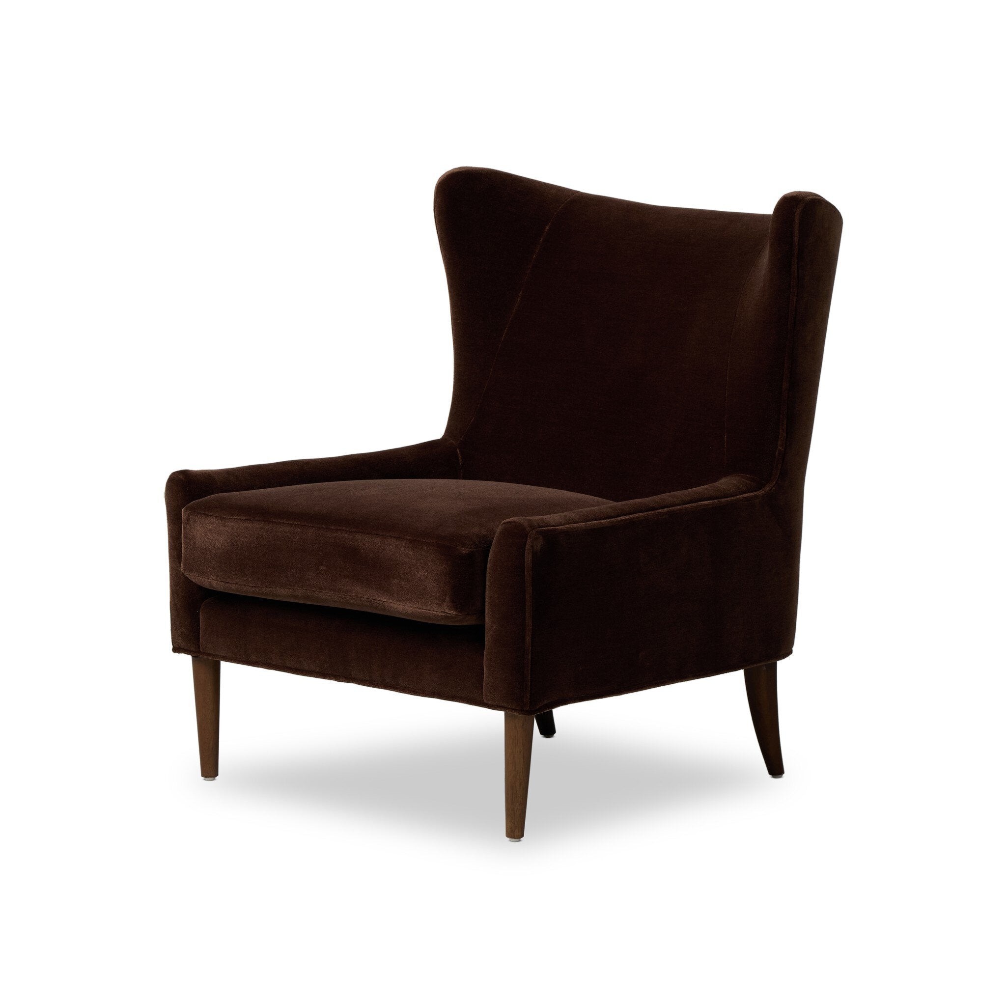 Four Hands Marlow Wing Chair — Monte Chocolate-Almond