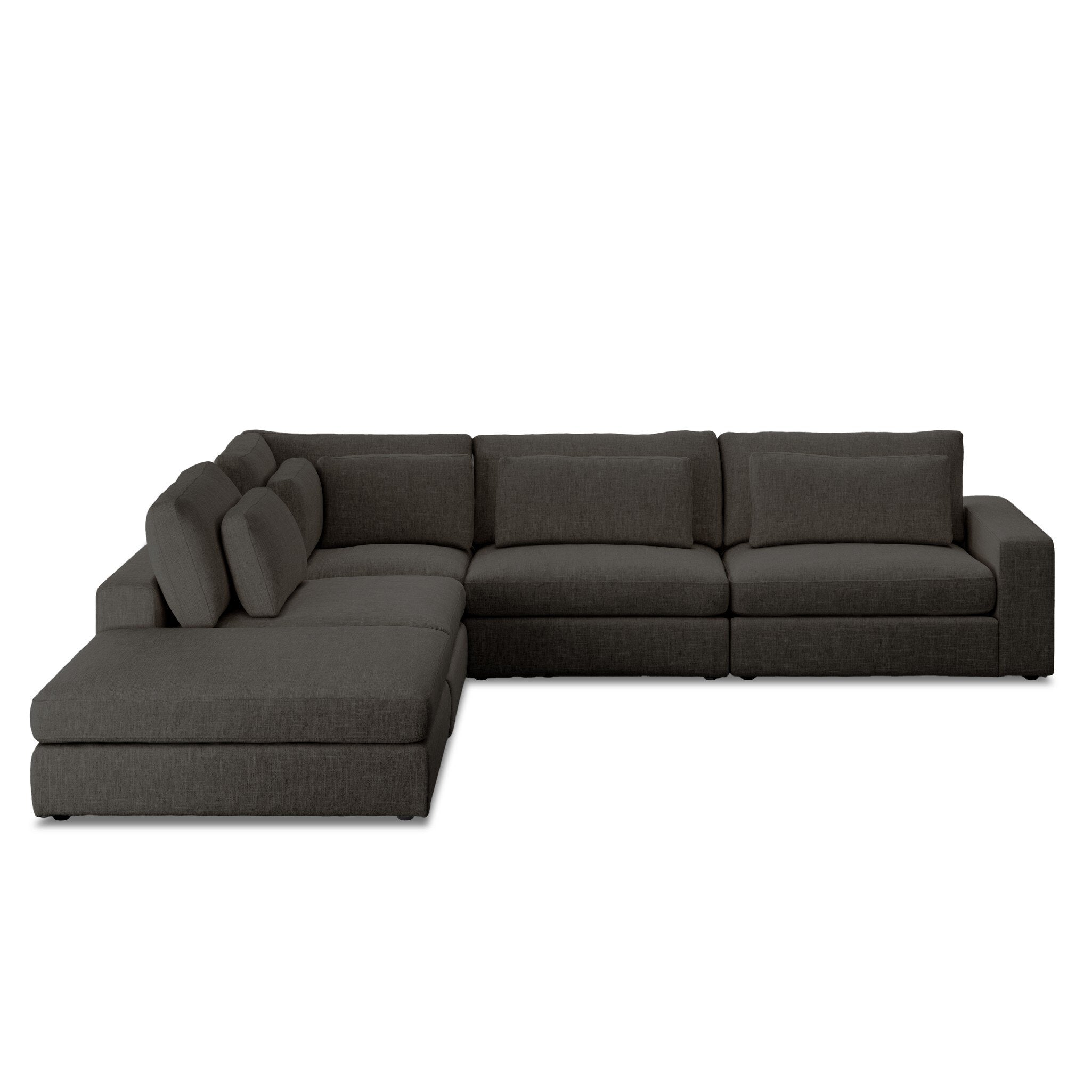 Four Hands Bloor 4-Piece Sectional W/ Ottoman — Landale Charcoal