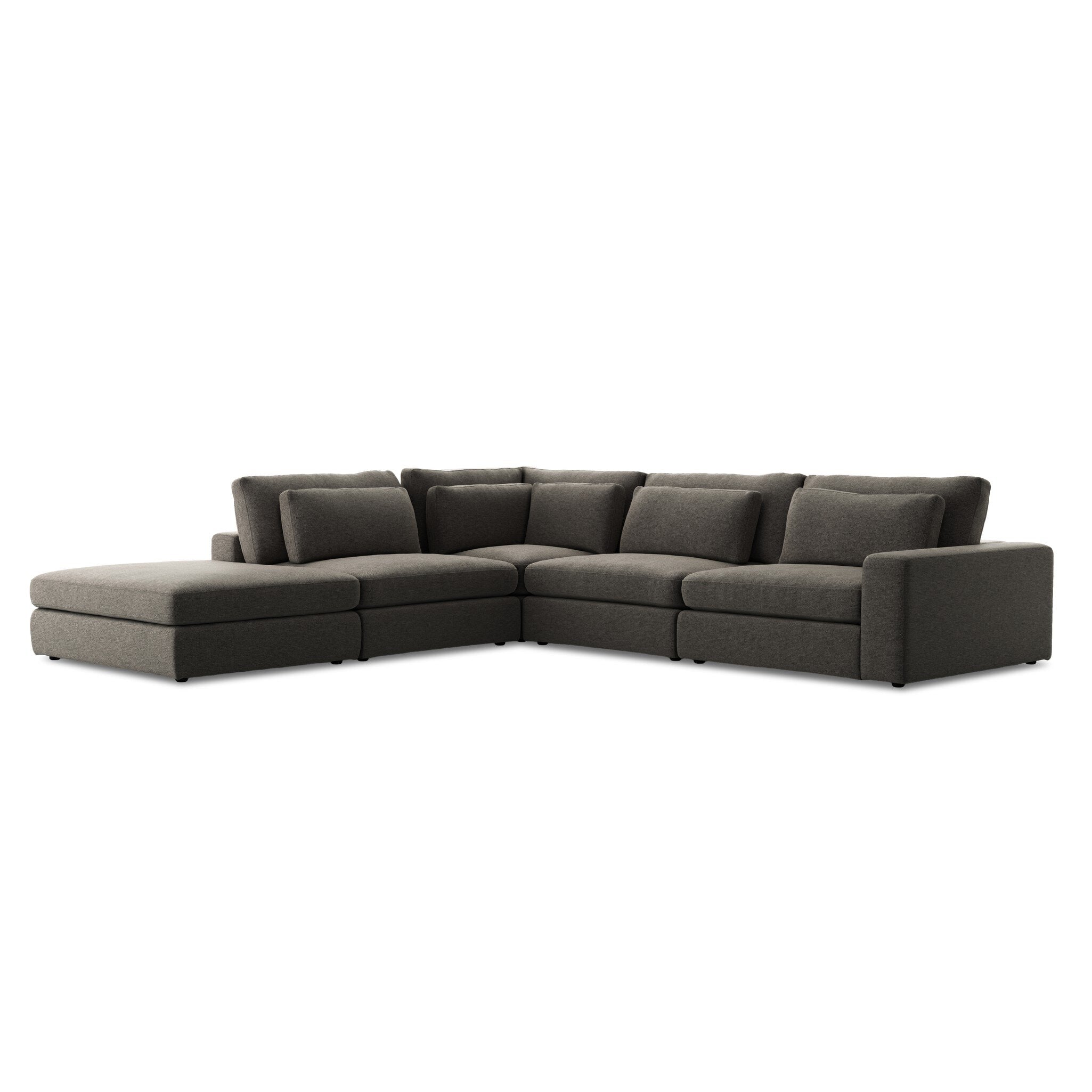 Four Hands Bloor 4-Piece Sectional W/ Ottoman — Landale Charcoal