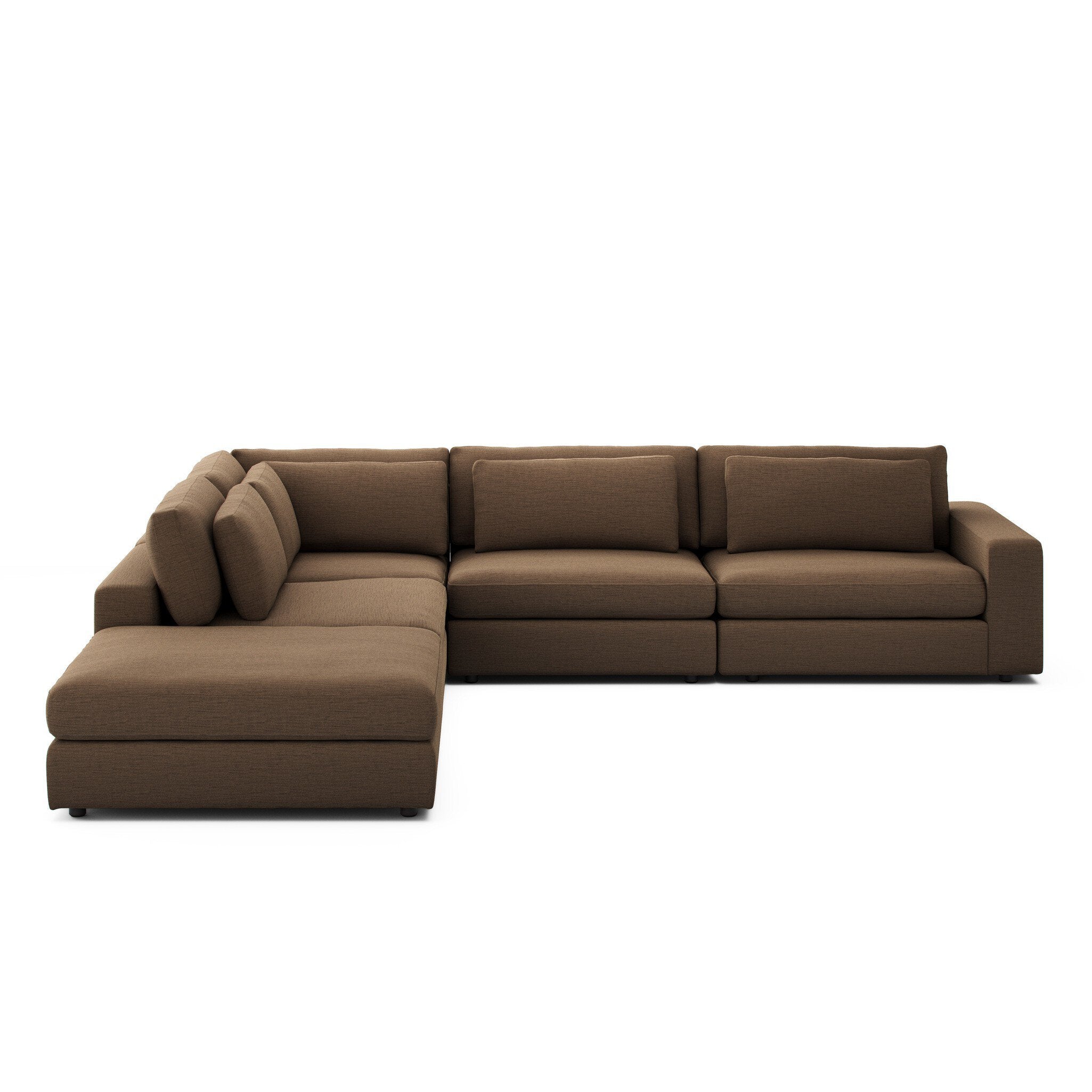 Four Hands Bloor 4-Piece Sectional W/ Ottoman — Crypton Nomad Mushroom
