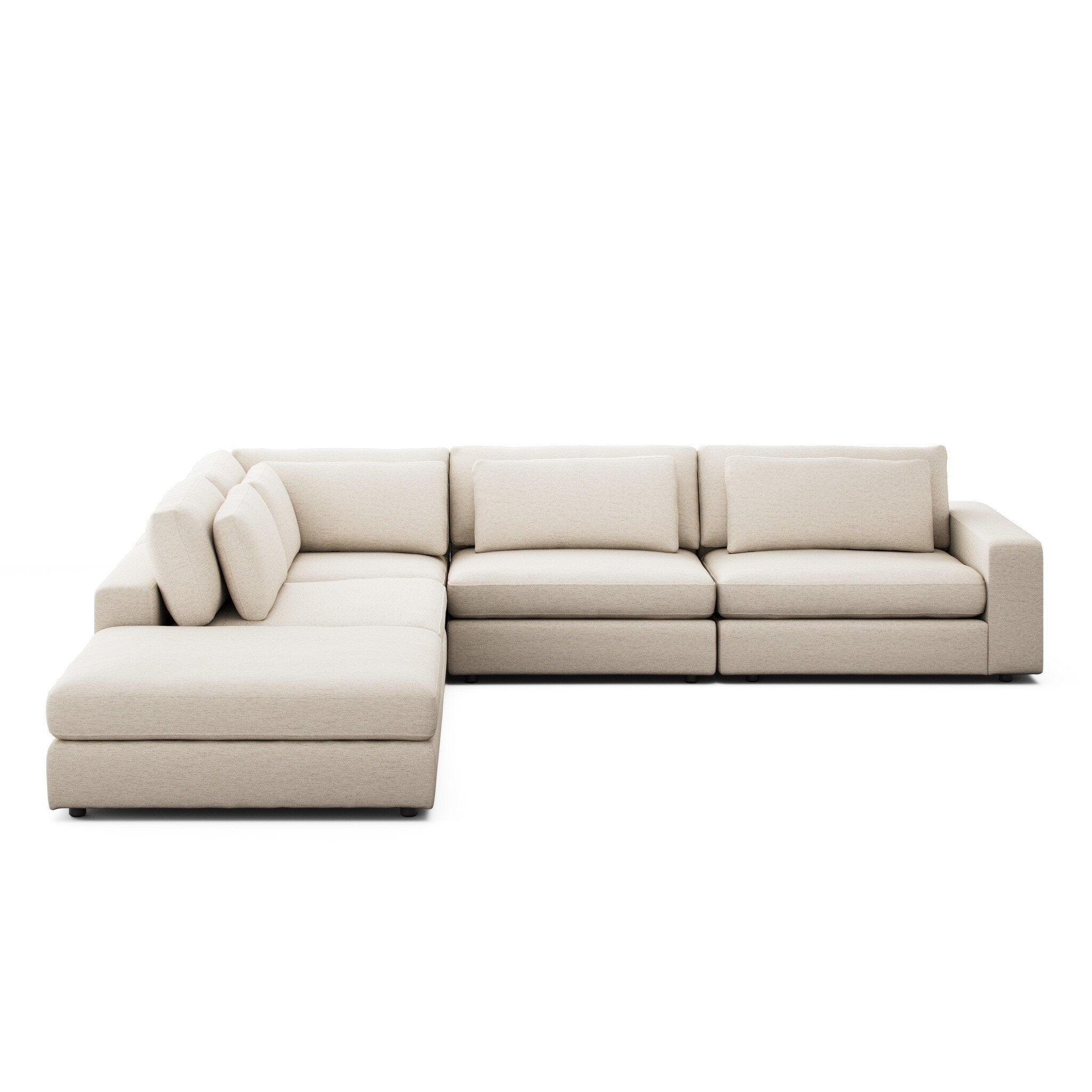 Four Hands Bloor 4-Piece Sectional W/ Ottoman — Crypton Nomad Snow