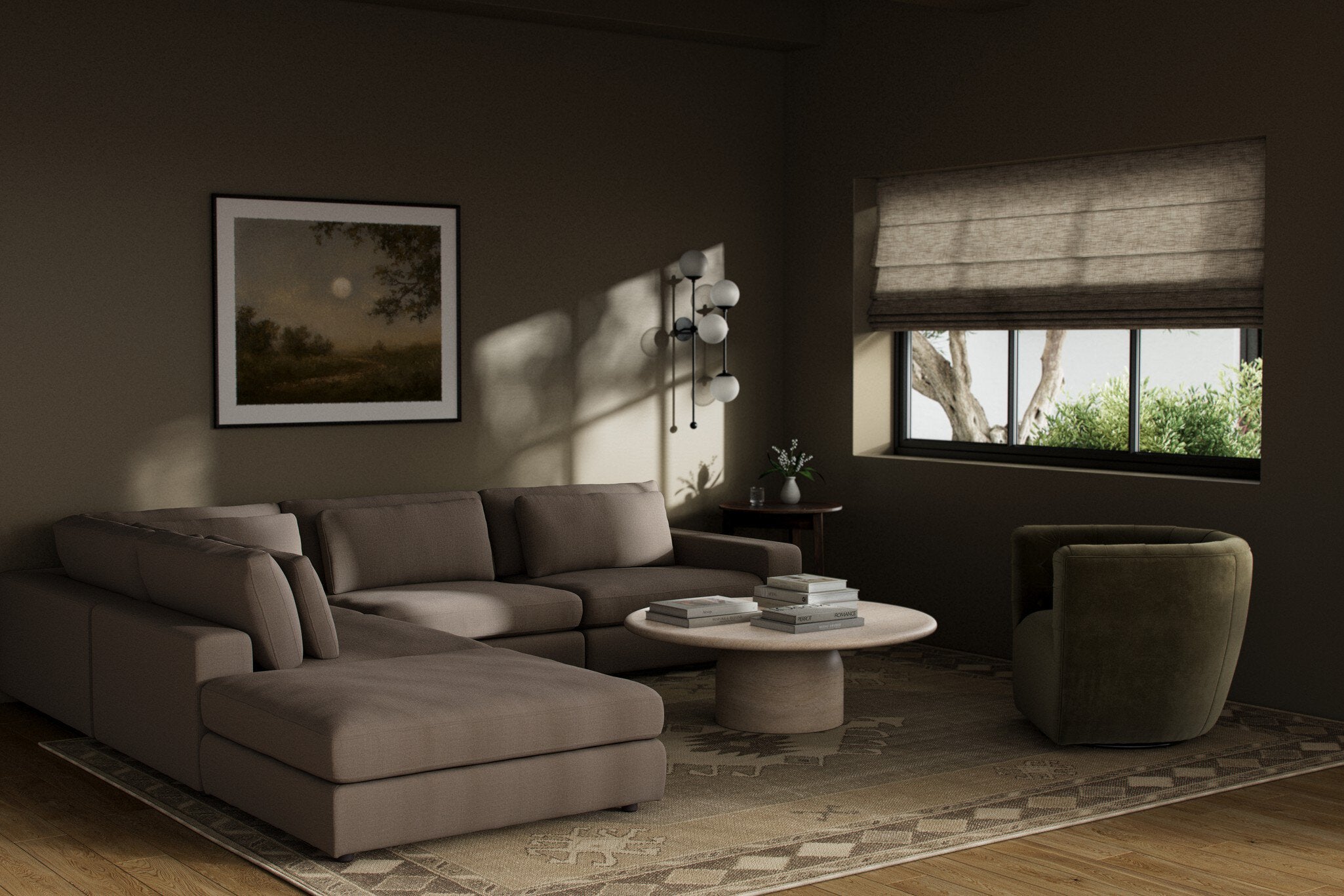 Four Hands Bloor 4-Piece Sectional W/ Ottoman — Savoy Coffee