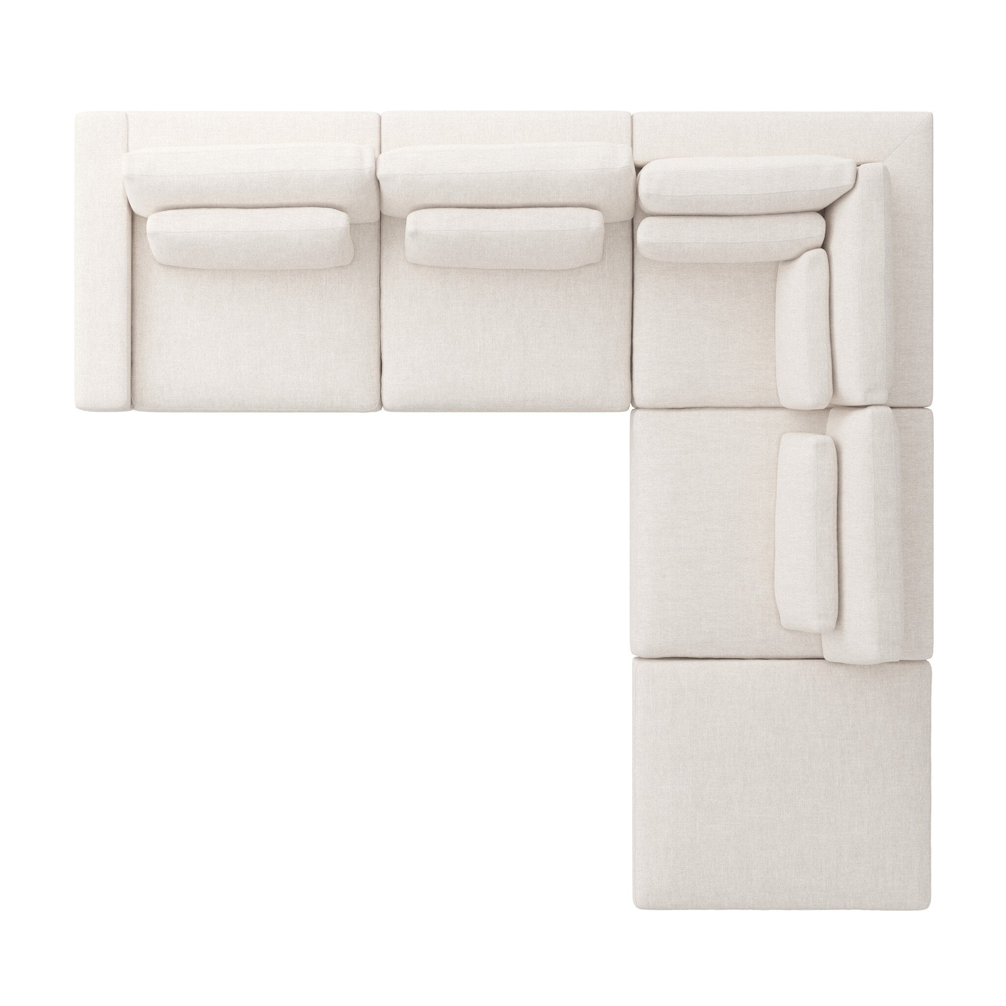 Four Hands Bloor 4-Piece Sectional W/ Ottoman — Essence Natural