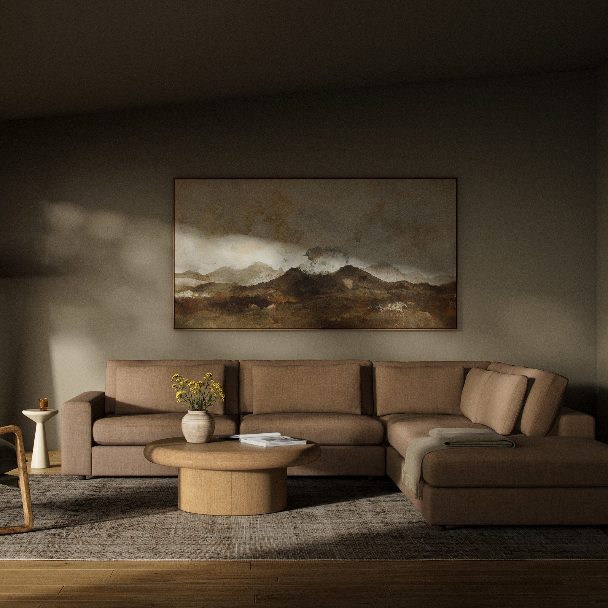 Four Hands Bloor 4-Piece Sectional W/ Ottoman — Savoy Ochre