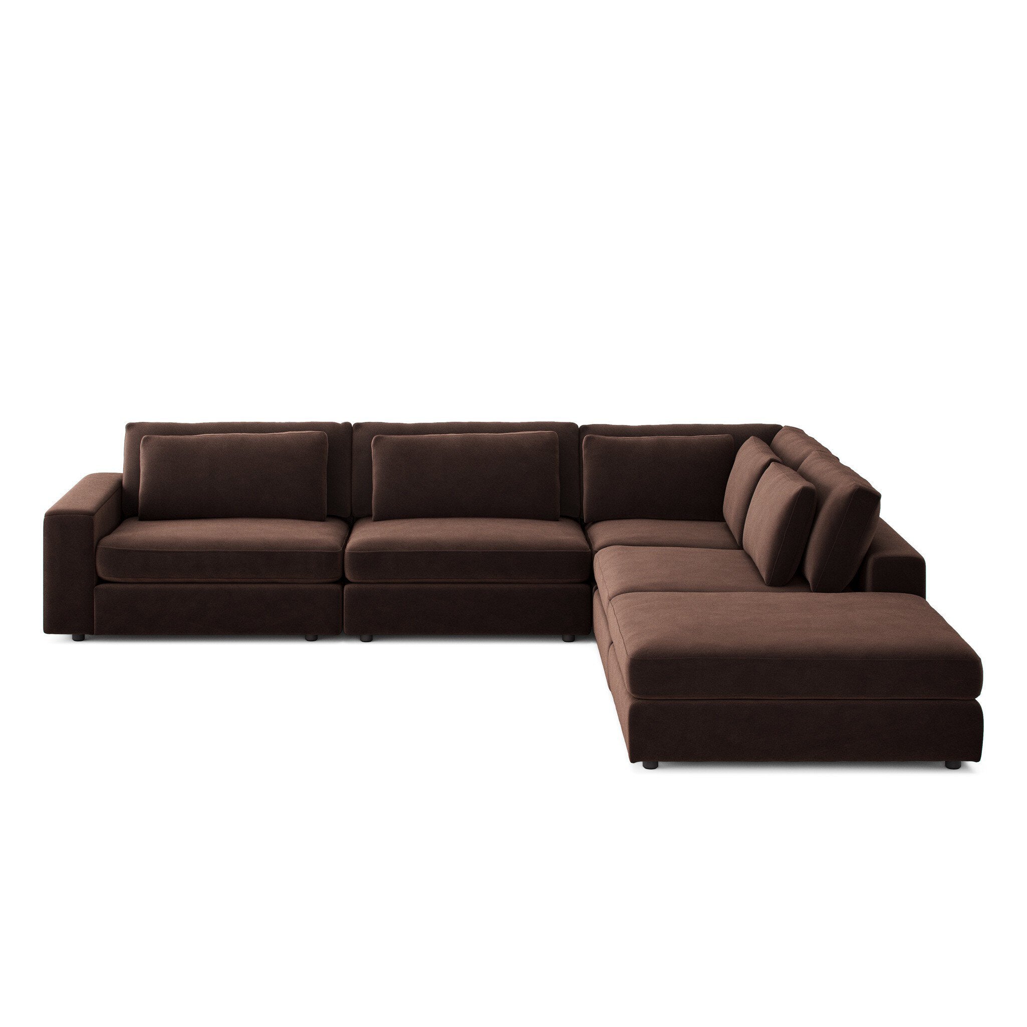 Four Hands Bloor 4-Piece Sectional W/ Ottoman — Surrey Cocoa