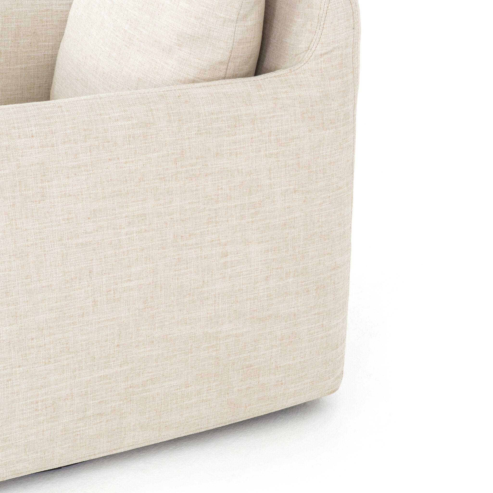 Four Hands Banks Slipcover Swivel Chair — Cambric Ivory
