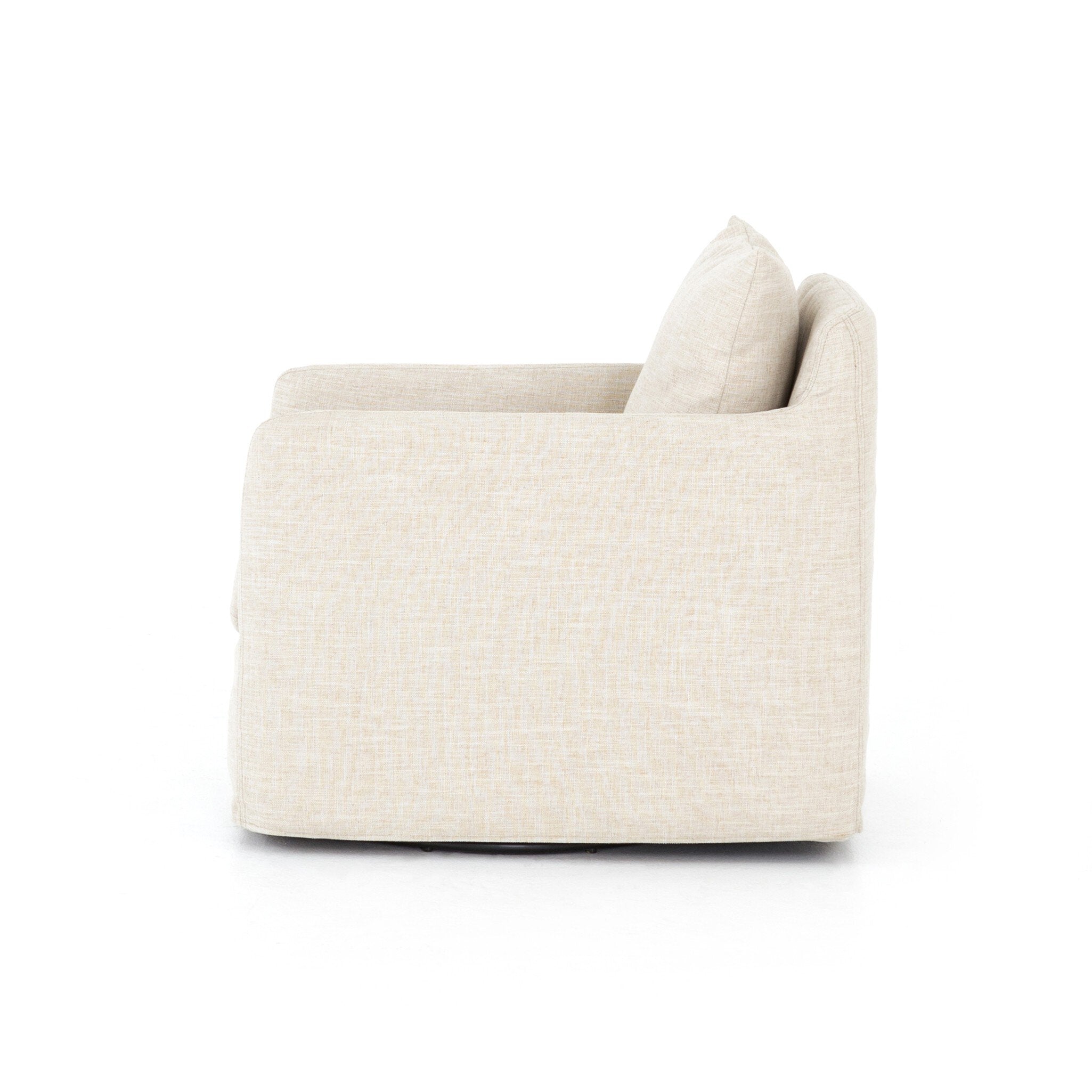 Four Hands Banks Slipcover Swivel Chair — Cambric Ivory