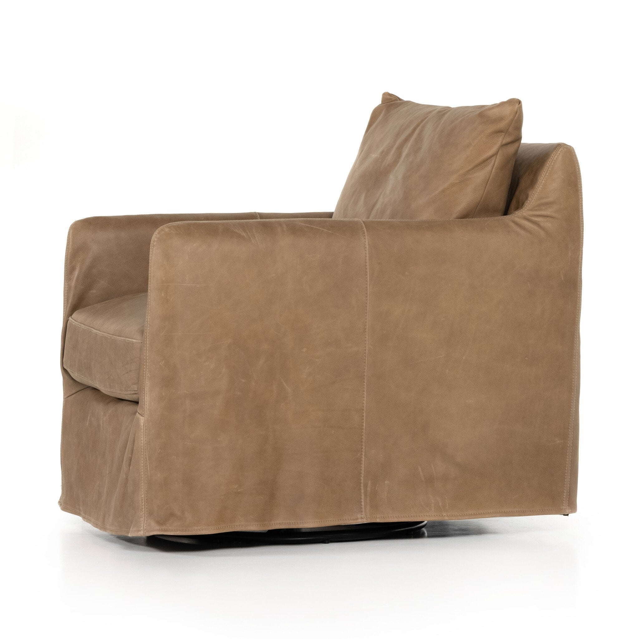 Four Hands Banks Slipcover Swivel Chair — Palermo Drift