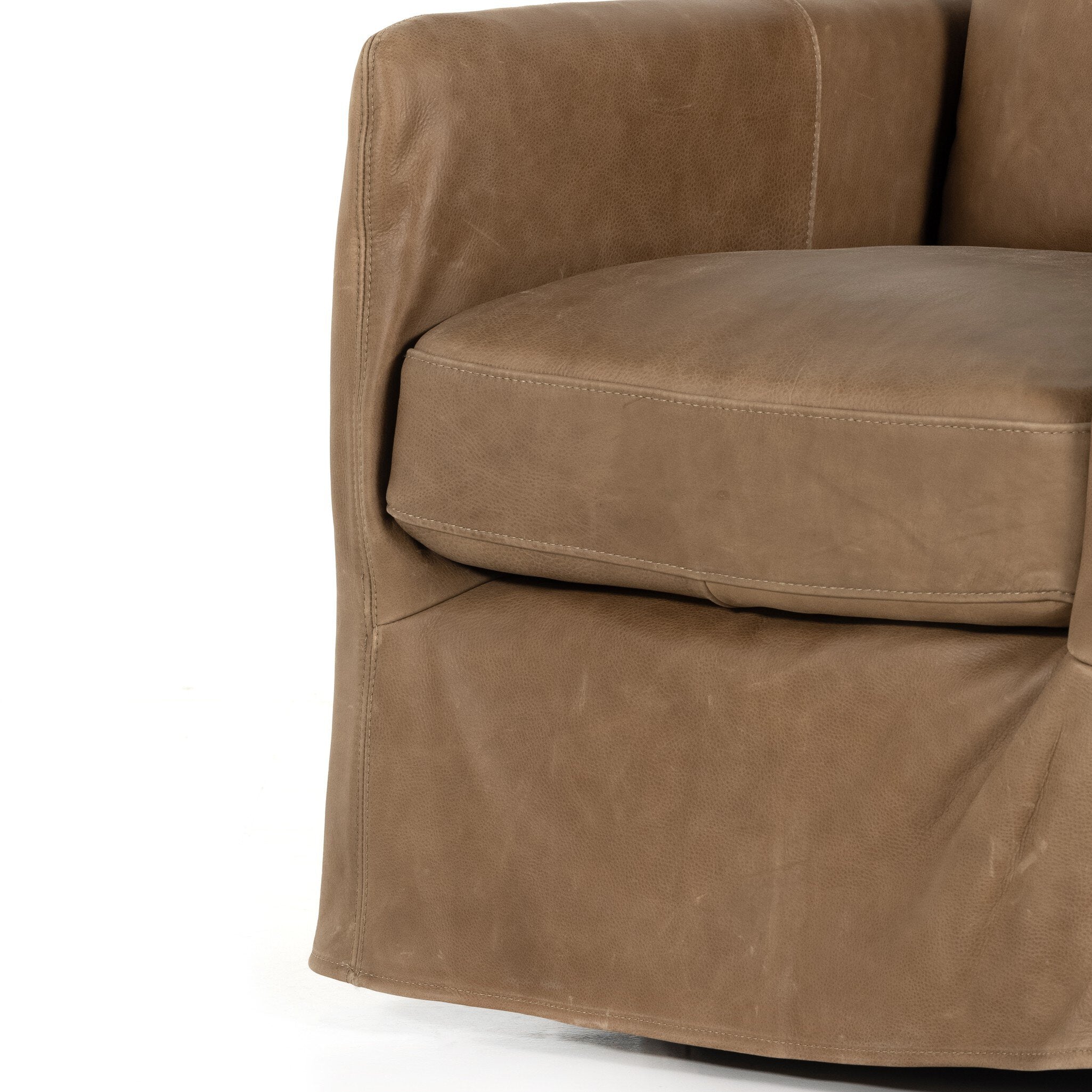 Four Hands Banks Slipcover Swivel Chair — Palermo Drift