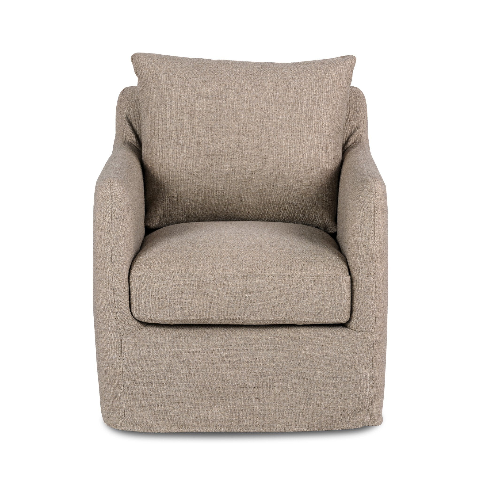 Four Hands Banks Slipcover Swivel Chair — Alcala Taupe