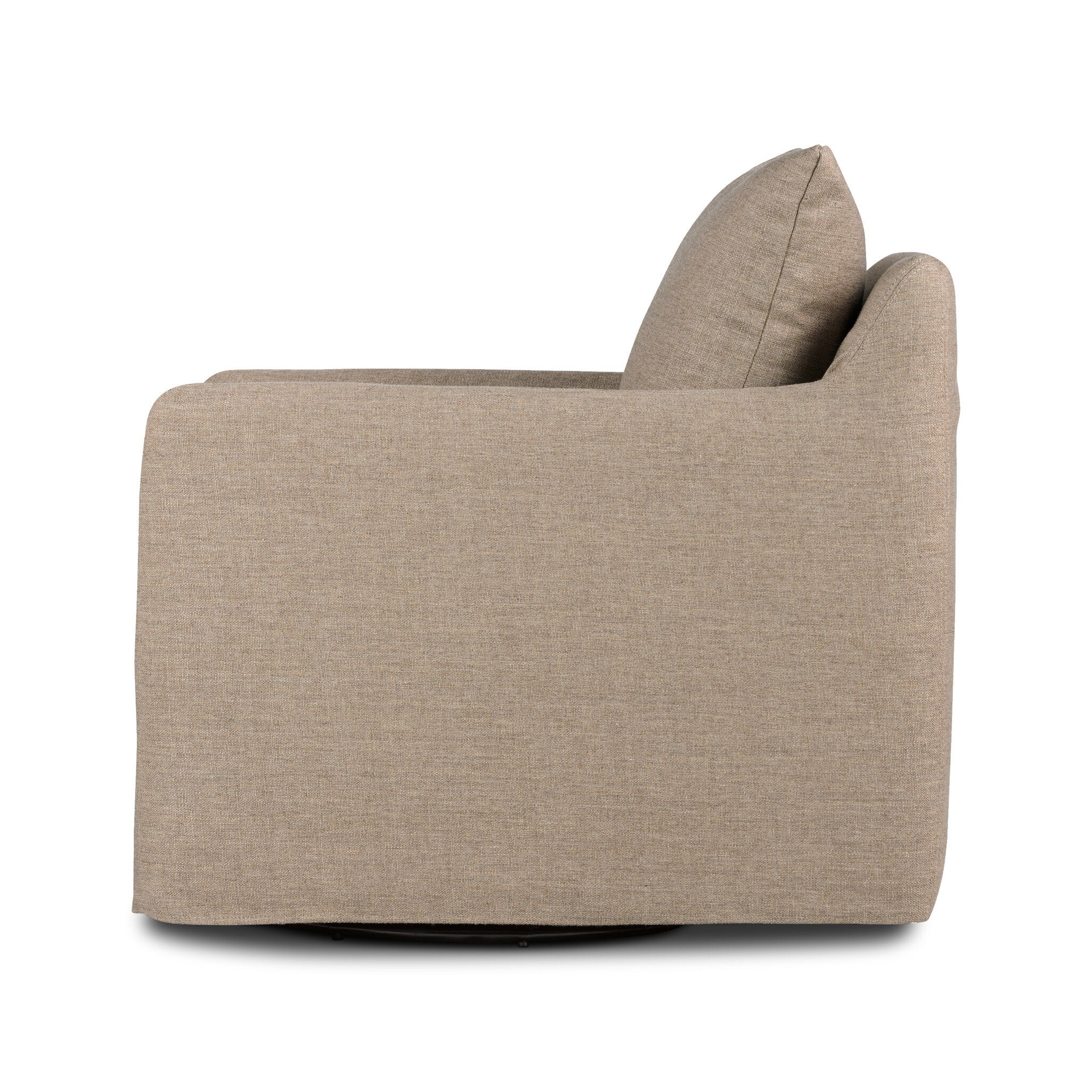 Four Hands Banks Slipcover Swivel Chair — Alcala Taupe