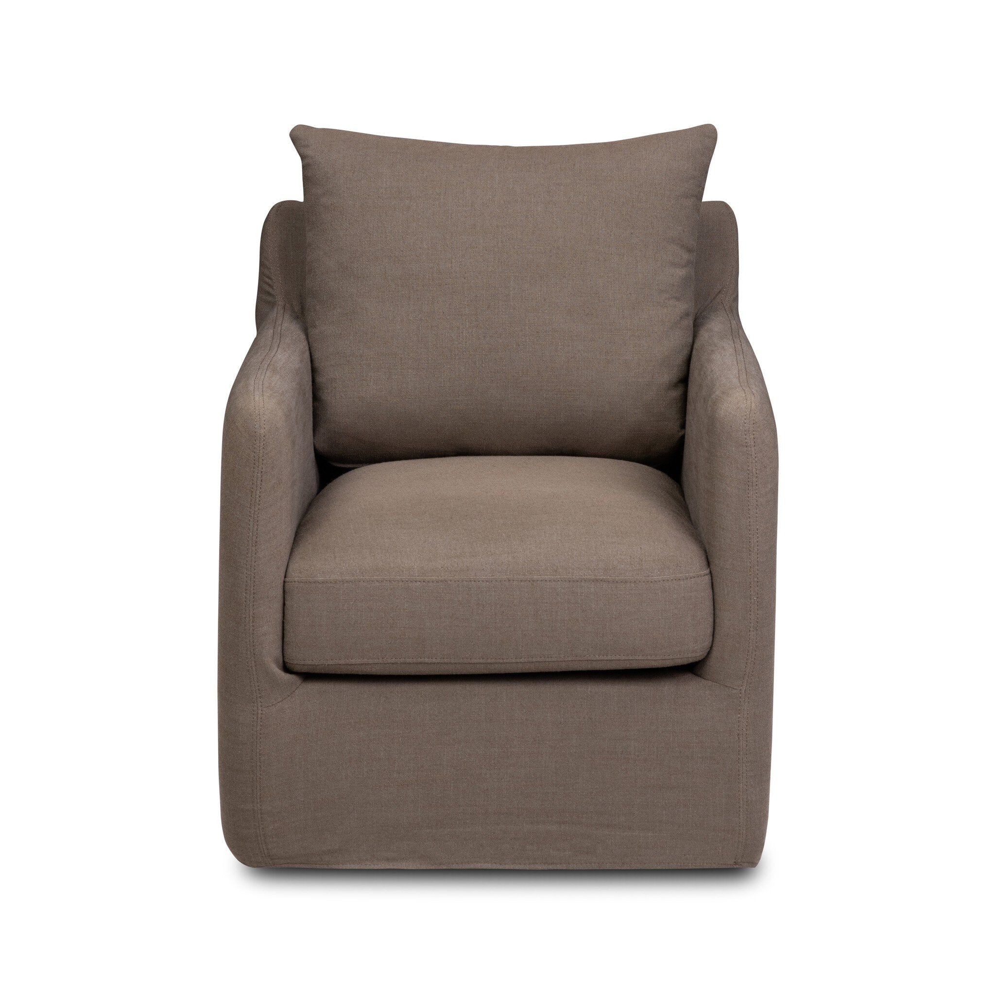 Four Hands Banks Slipcover Swivel Chair — Savoy Coffee