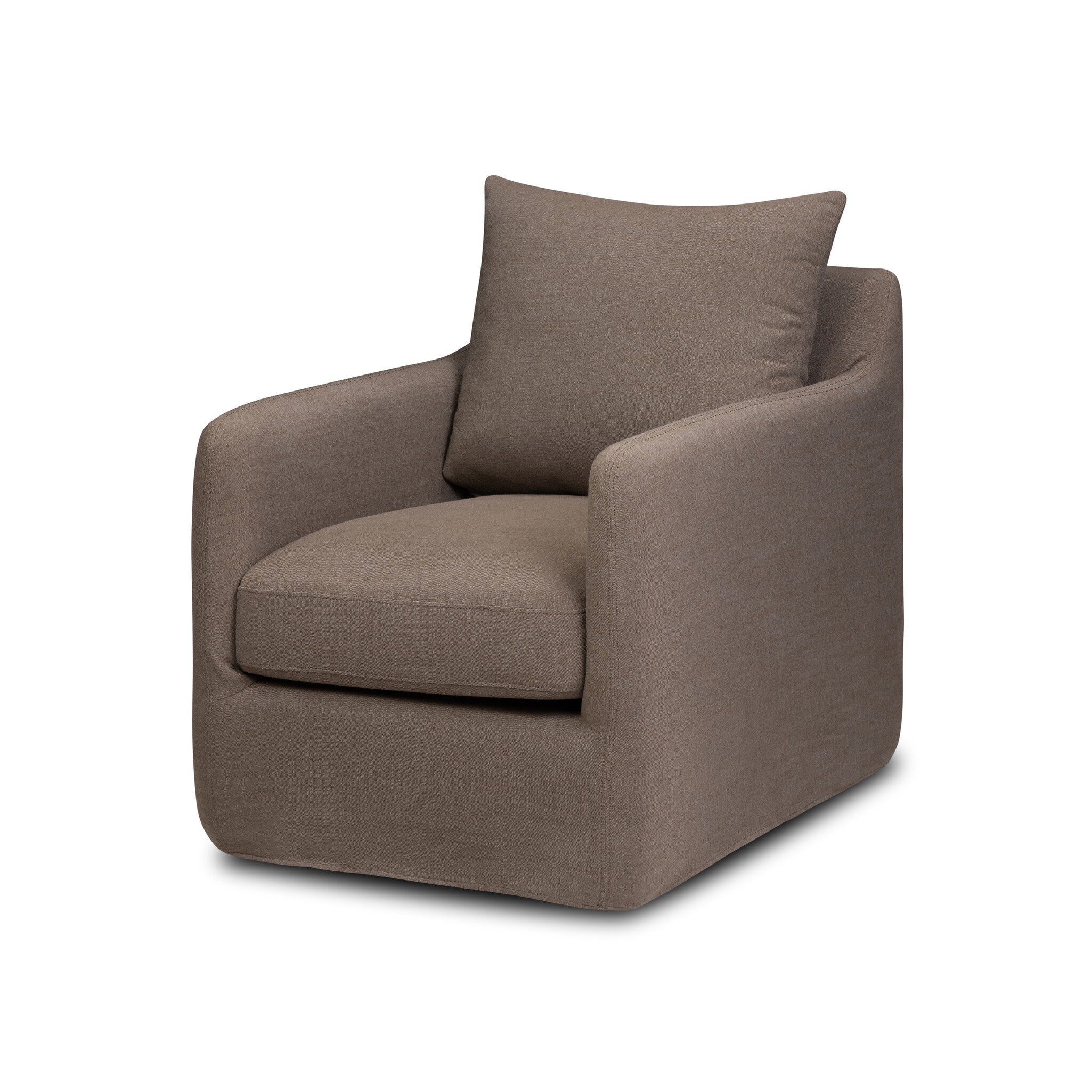 Four Hands Banks Slipcover Swivel Chair — Savoy Coffee