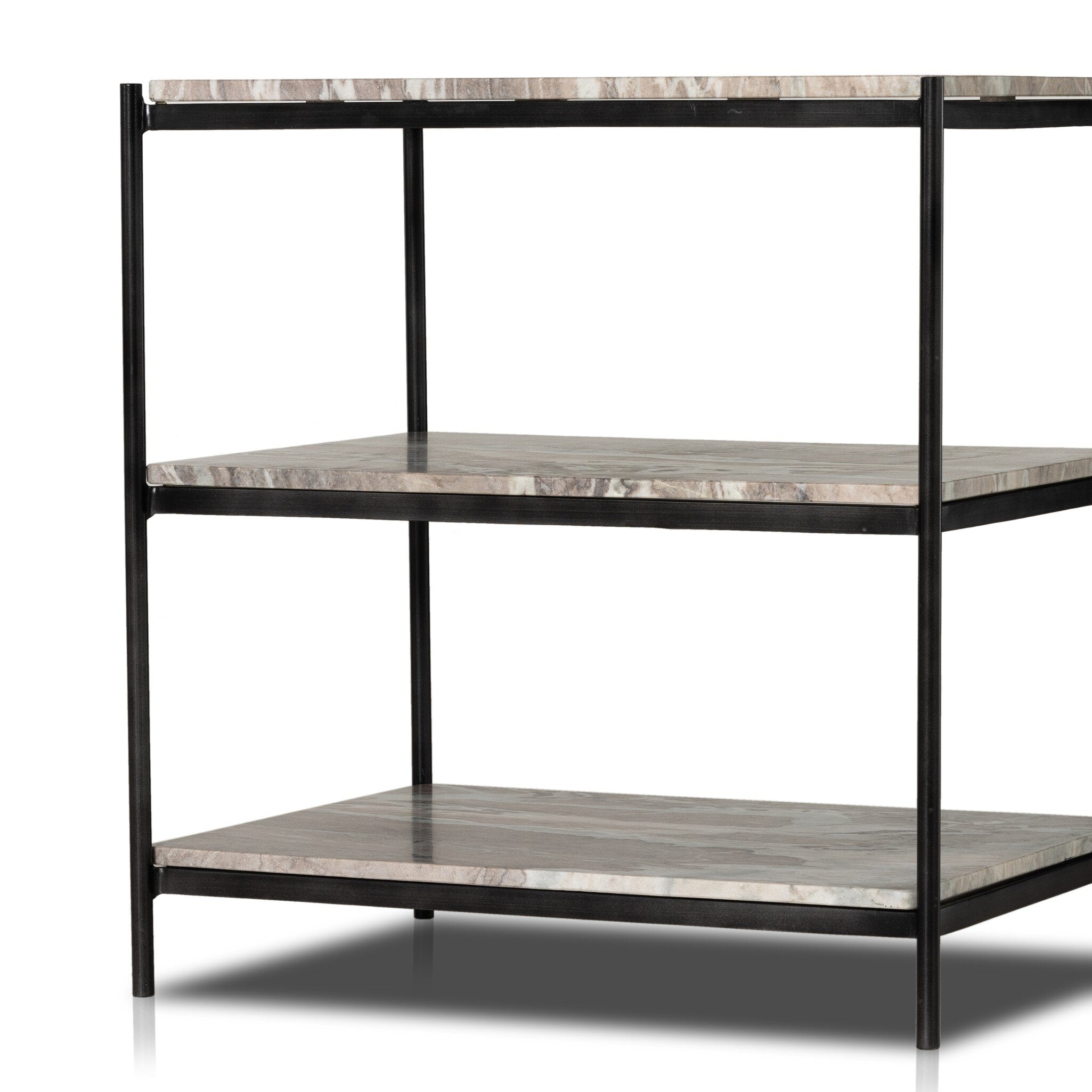 Four Hands Felix Nightstand — Hammered Grey W/Clear Powder Coat-Canyon