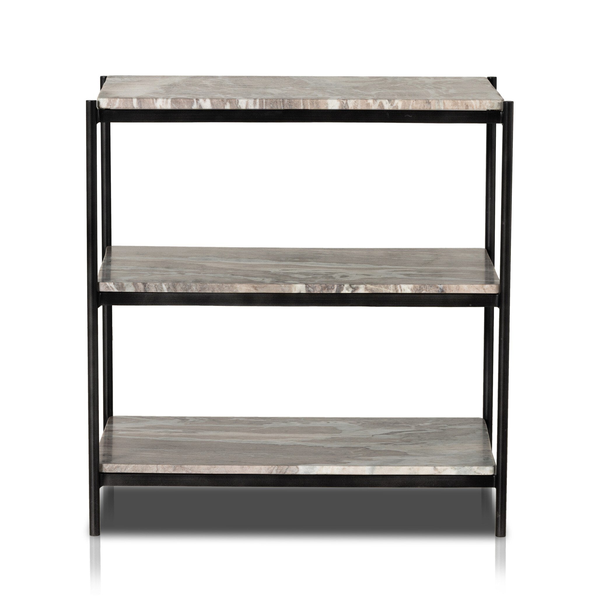Four Hands Felix Nightstand — Hammered Grey W/Clear Powder Coat-Canyon