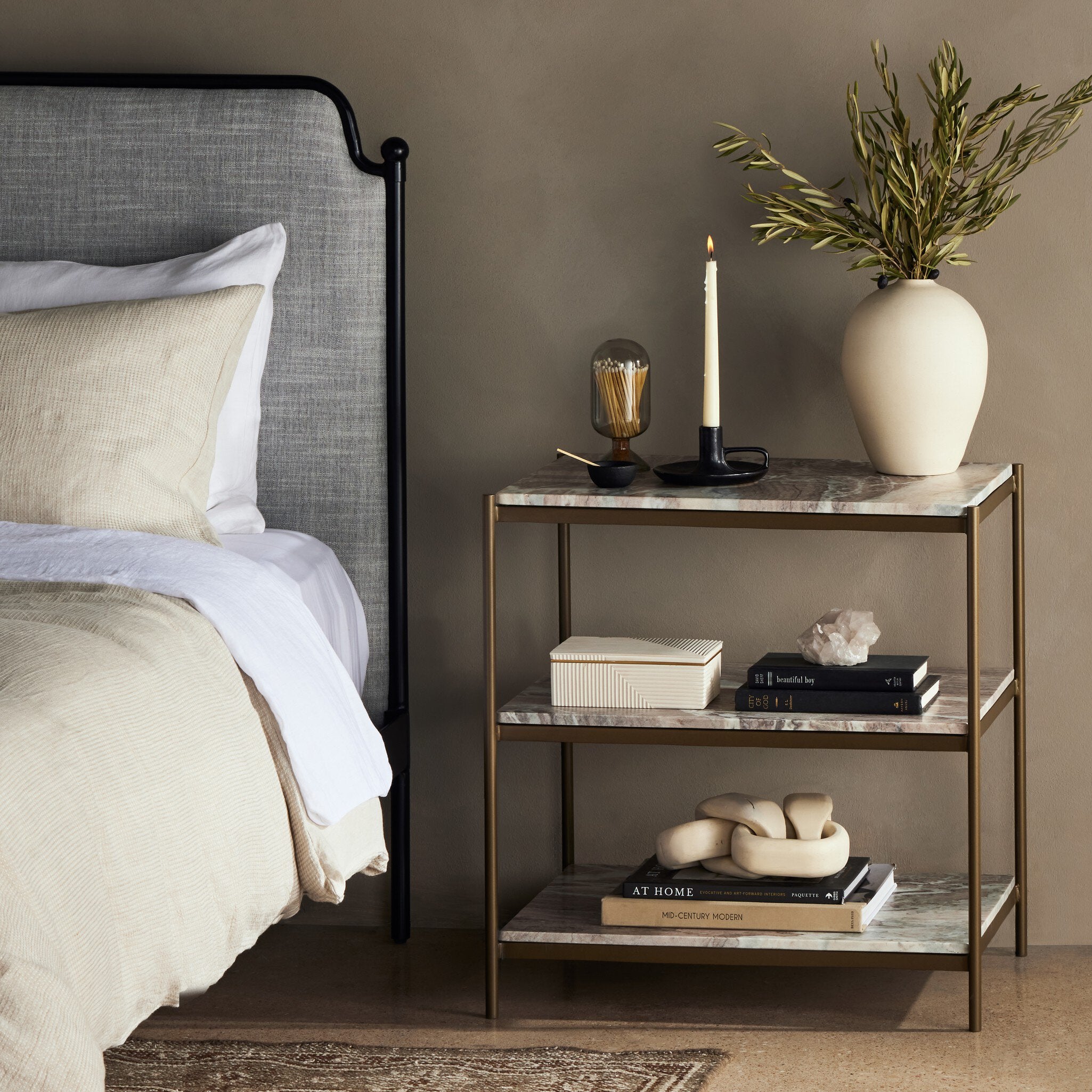 Four Hands Felix Nightstand — Antique Brass-Canyon