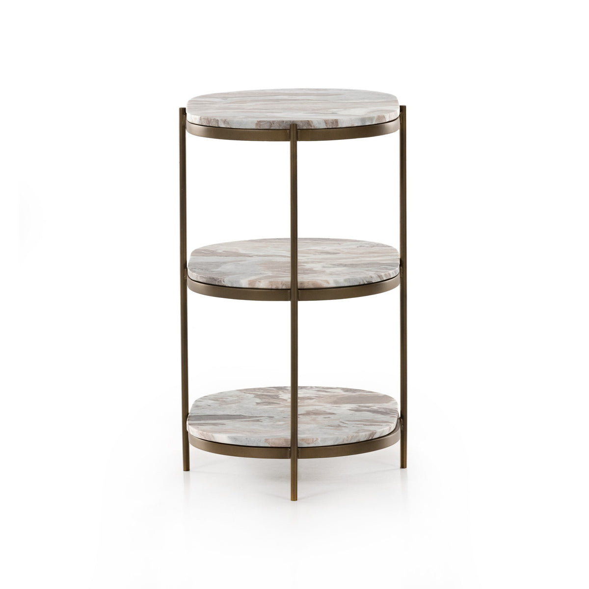 Four Hands Felix Oval Nightstand — Antique Brass-Canyon