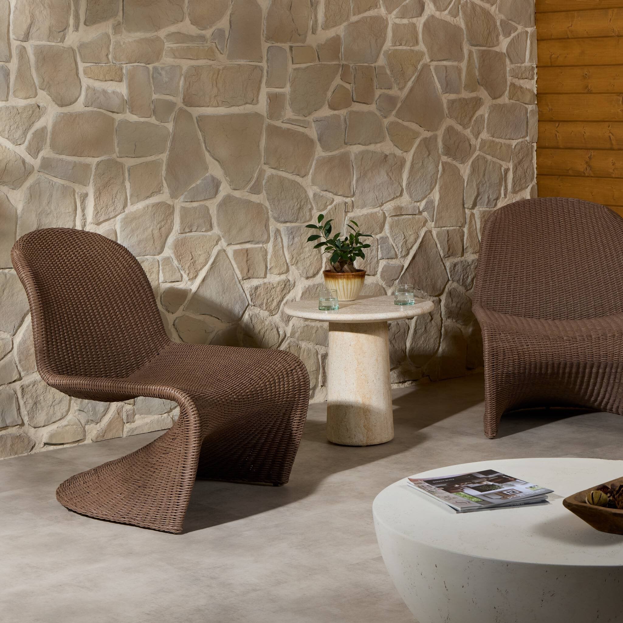 Four Hands Portia Outdoor Occasional Chair — Tanned Weave