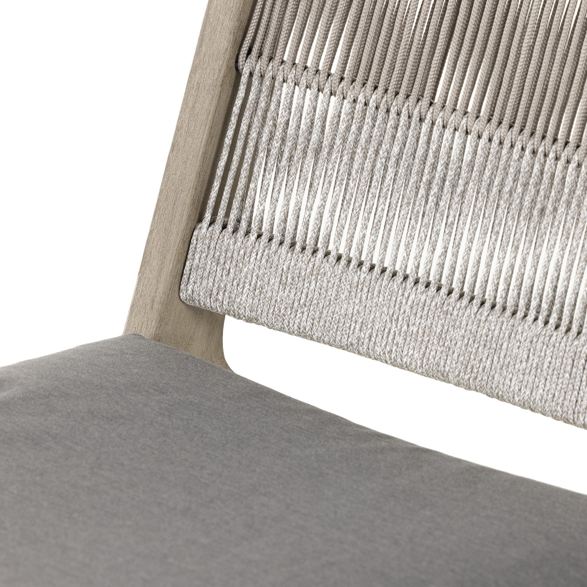 Four Hands Julian Outdoor Chair — Weathered Grey-FSC-Heathered Grey Rope-Grey Rope