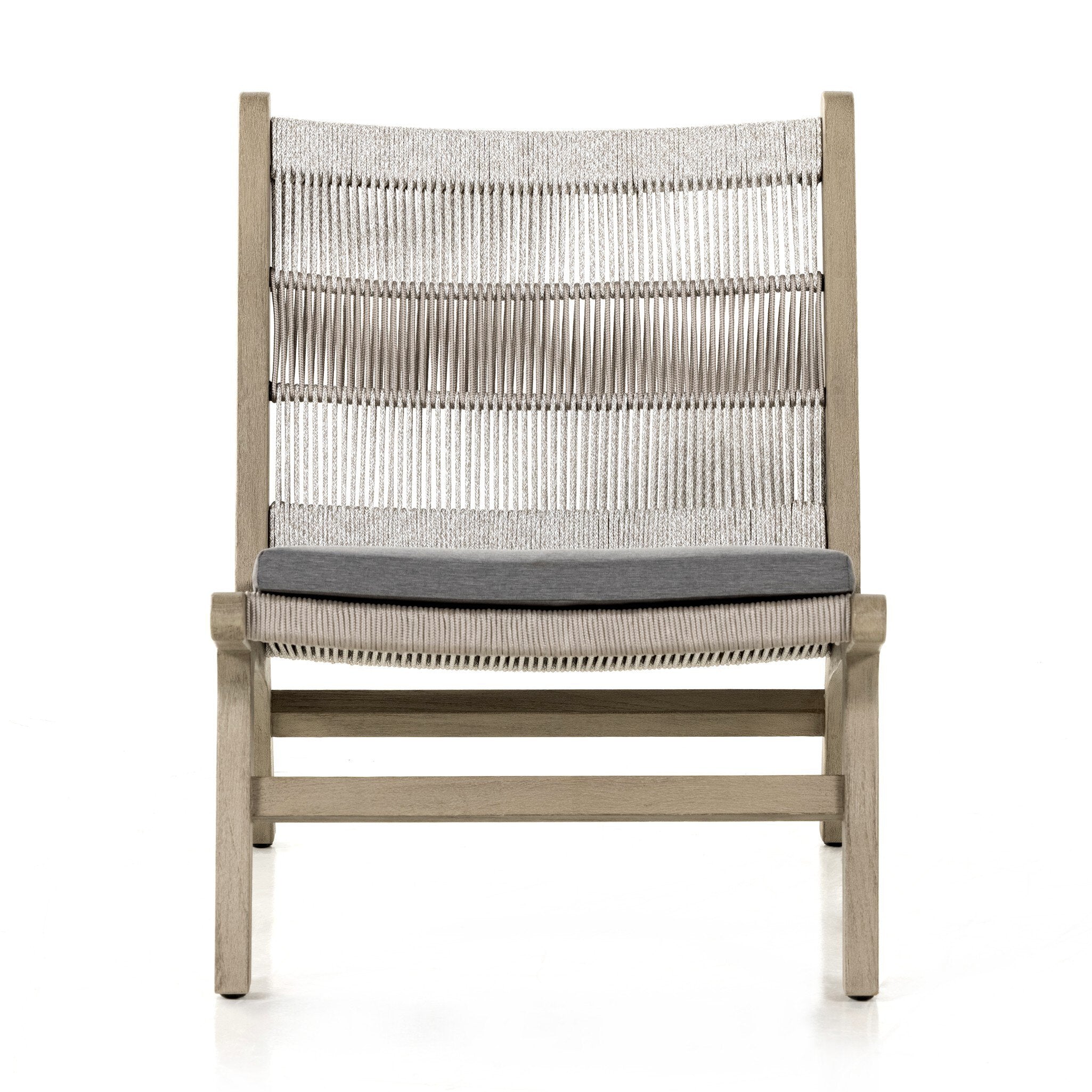 Four Hands Julian Outdoor Chair — Weathered Grey-FSC-Heathered Grey Rope-Grey Rope
