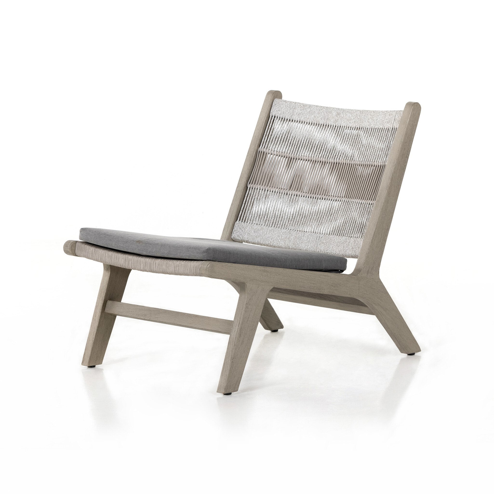 Four Hands Julian Outdoor Chair — Weathered Grey-FSC-Heathered Grey Rope-Grey Rope