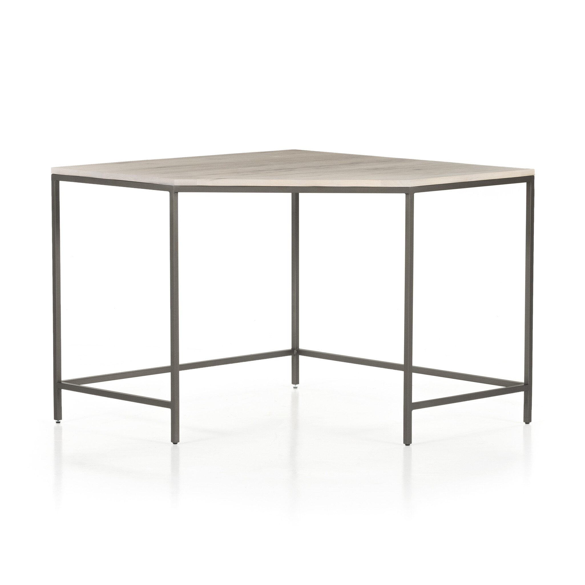 Four Hands Trey Modular Corner Desk — Dove Poplar-Natural Iron