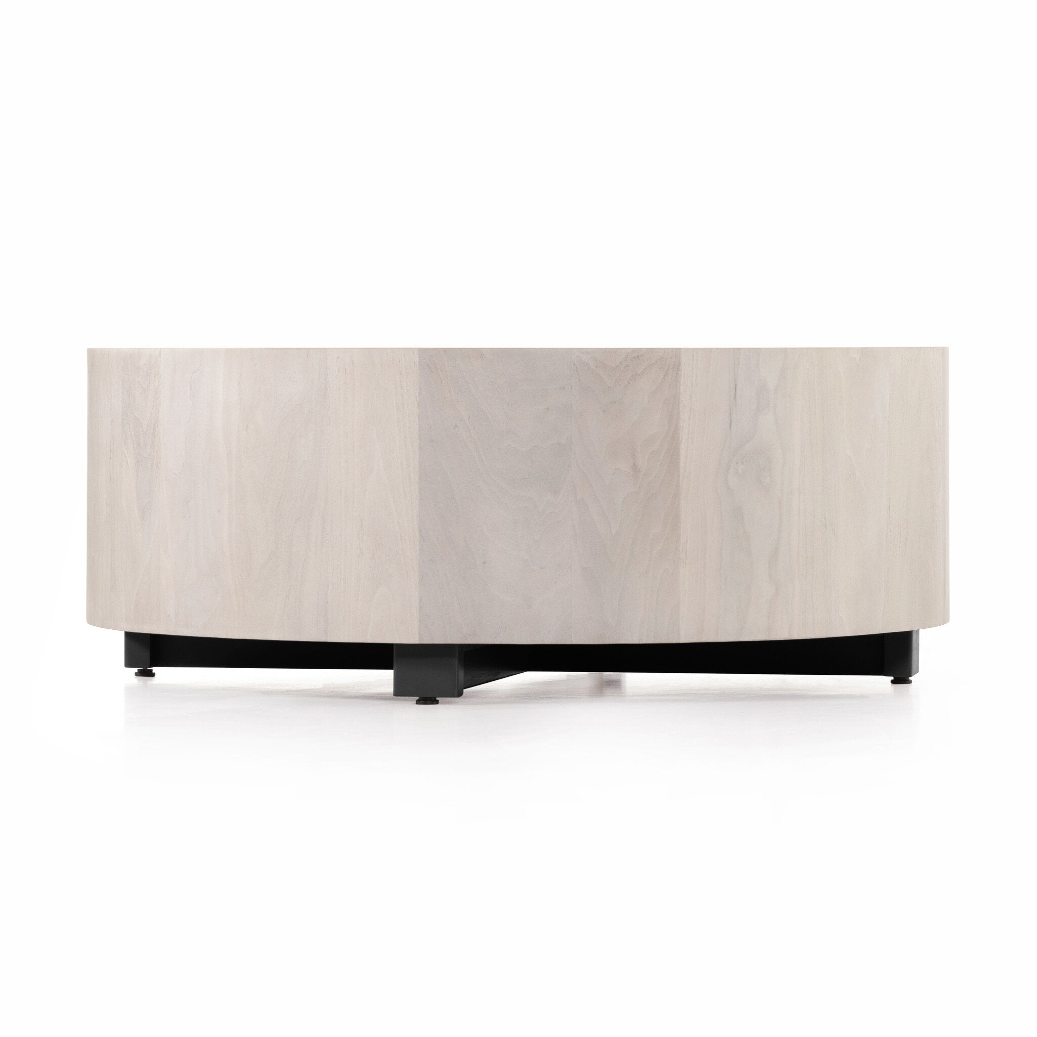 Four Hands Hudson Round Coffee Table — Ashen Walnut-Black Pine
