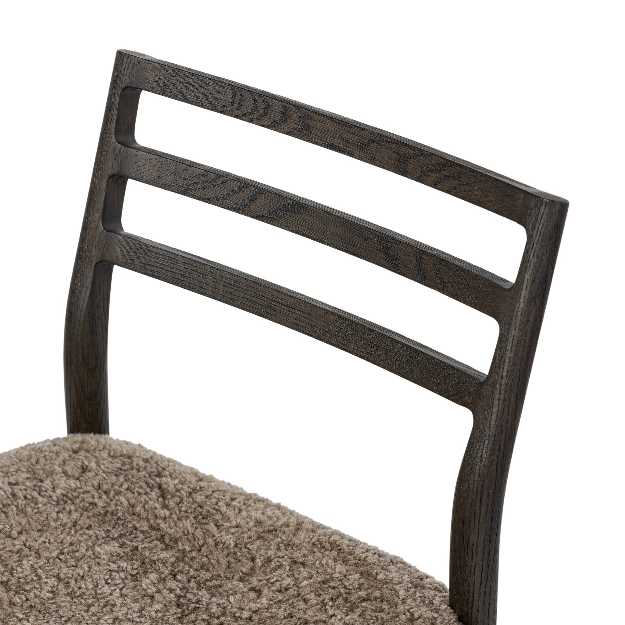 Four Hands Glenmore Dining Chair — Taupe Shearling-Light Carbon