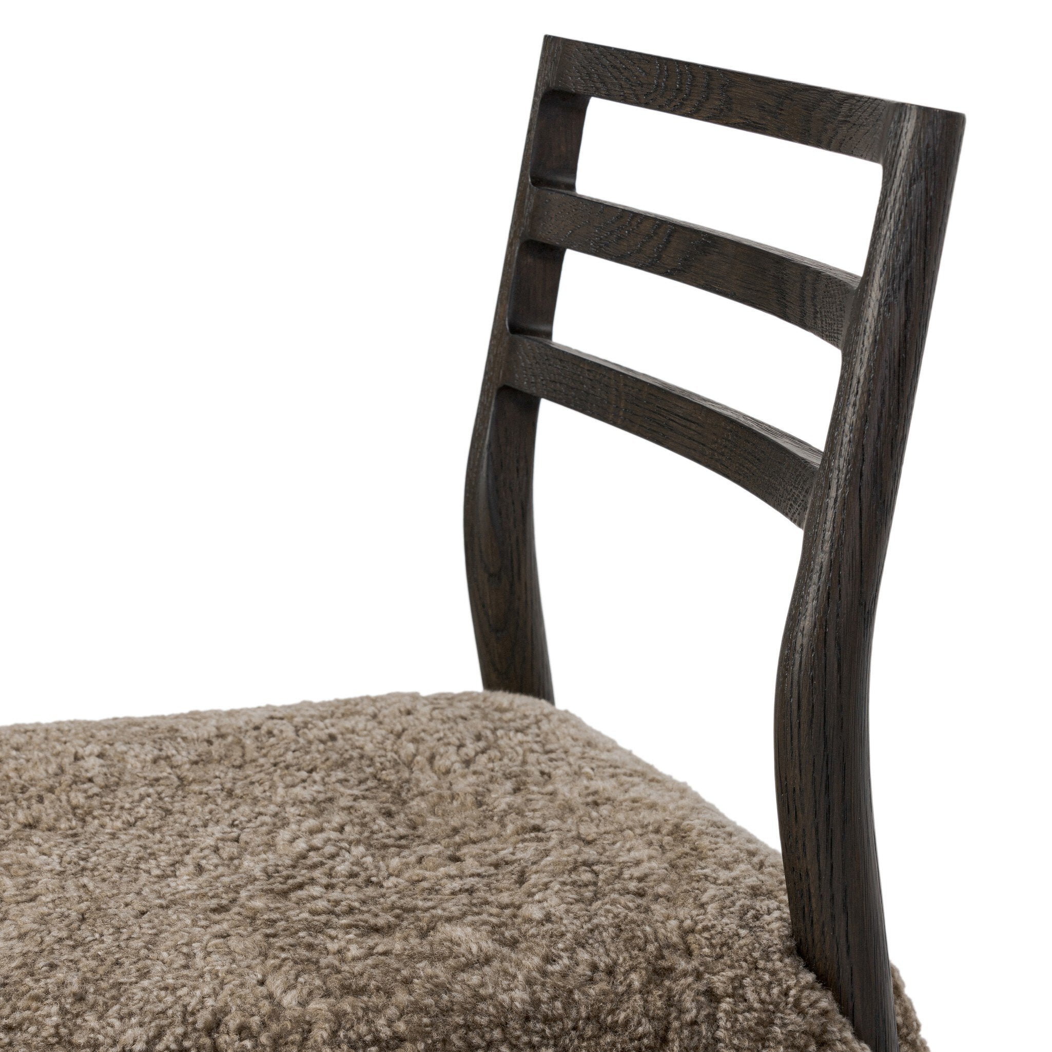 Four Hands Glenmore Dining Chair — Taupe Shearling-Light Carbon
