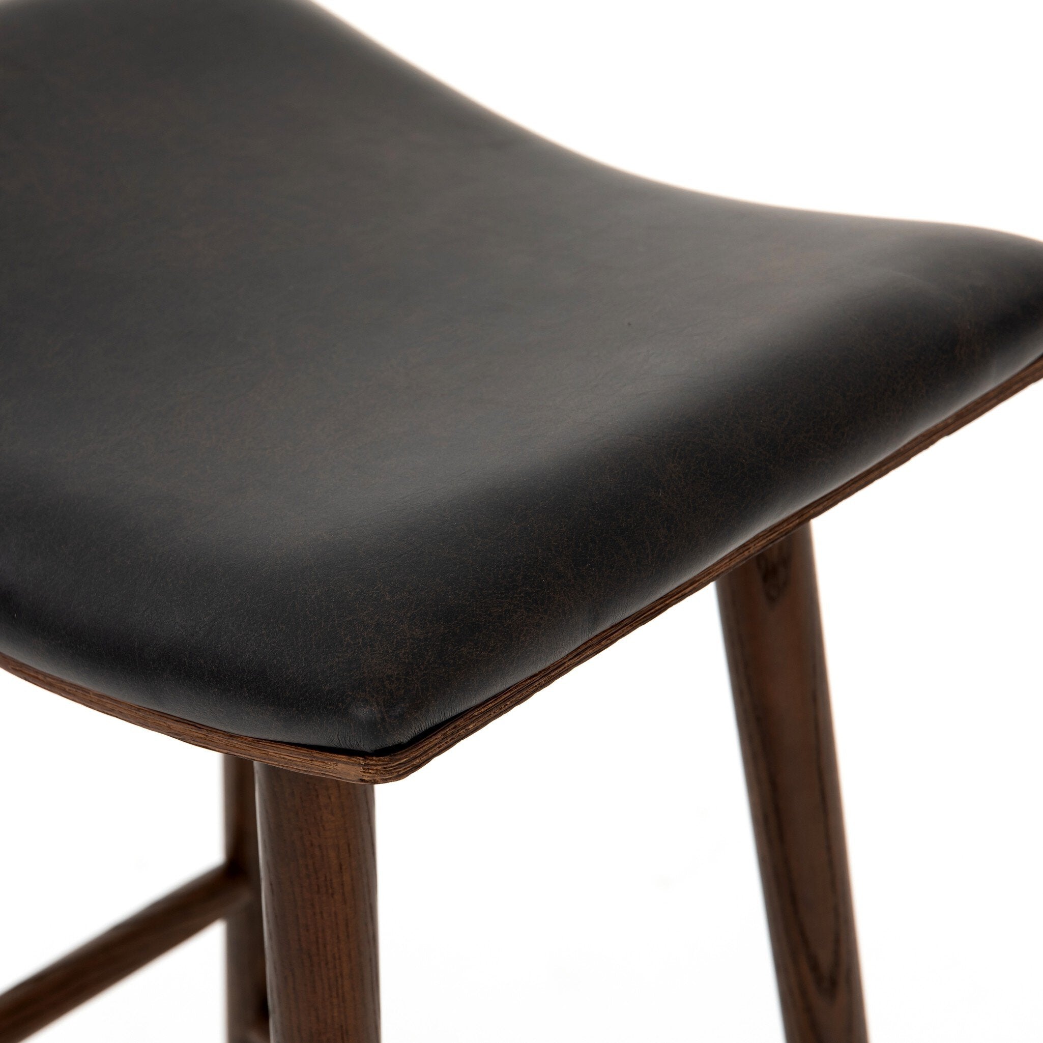 Four Hands Union Bar + Counter Stool — Distressed Black-Warm Parawood-Bar