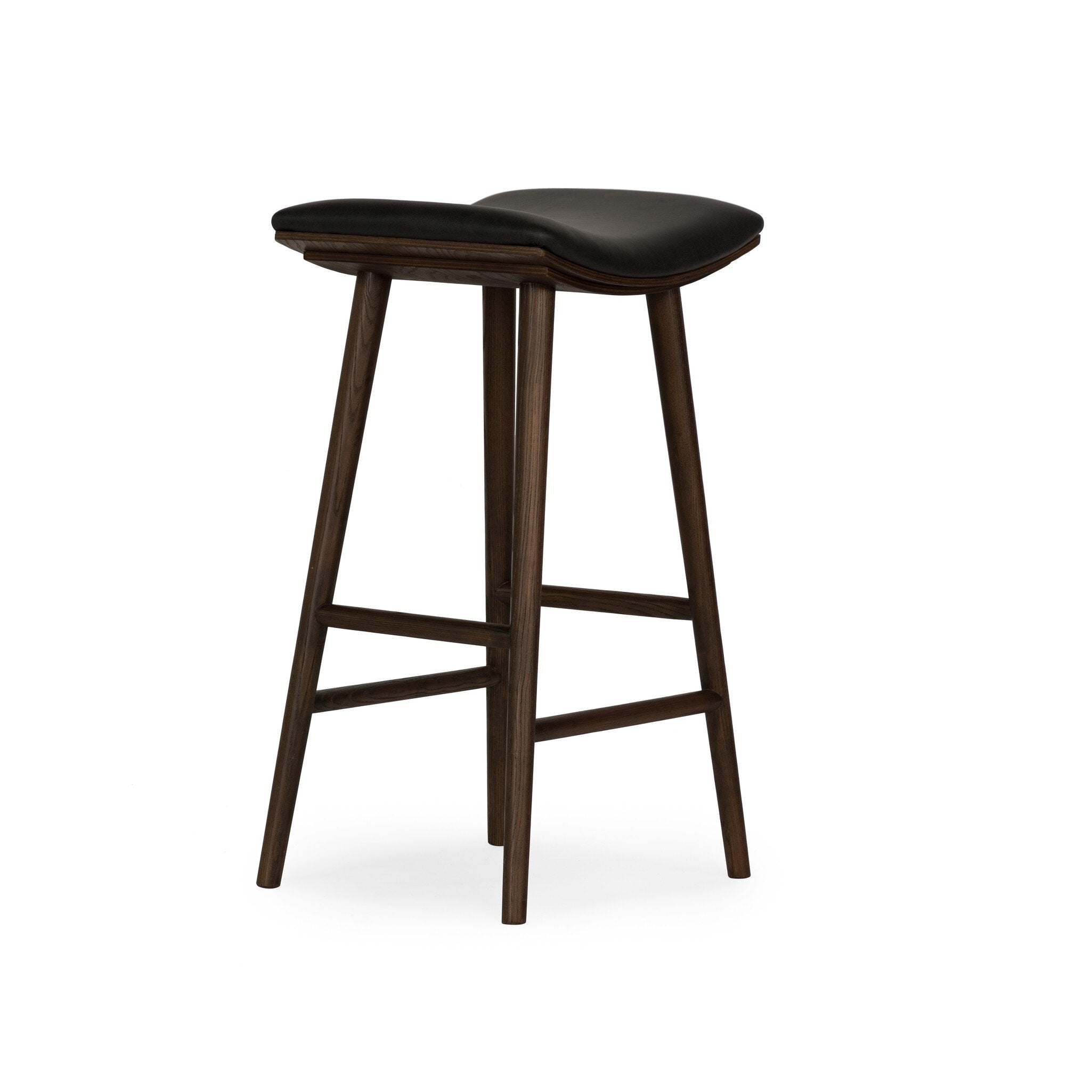 Four Hands Union Bar + Counter Stool — Distressed Black-Warm Parawood-Bar