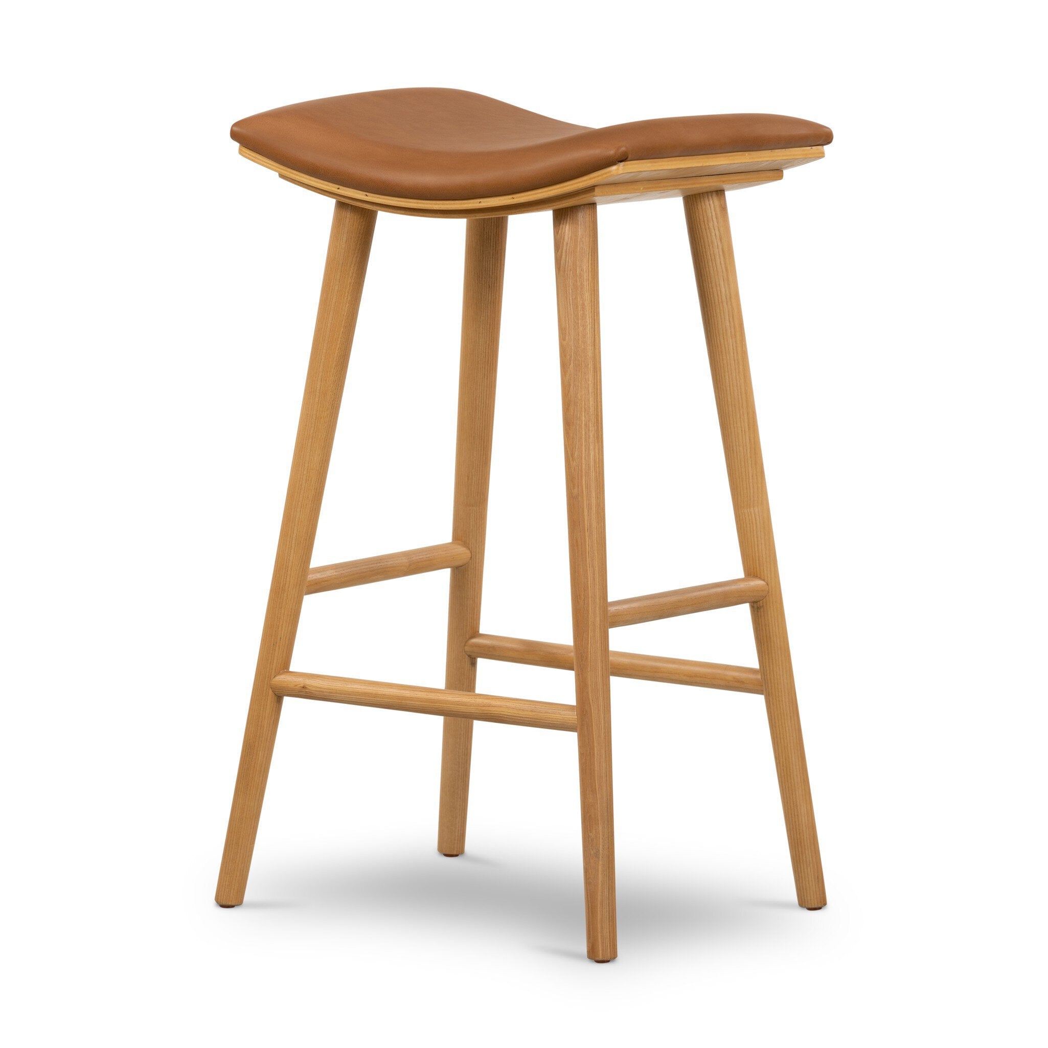 Four Hands Union Bar + Counter Stool — Smoked Natural Parawood-Sierra Butterscotch-Bar