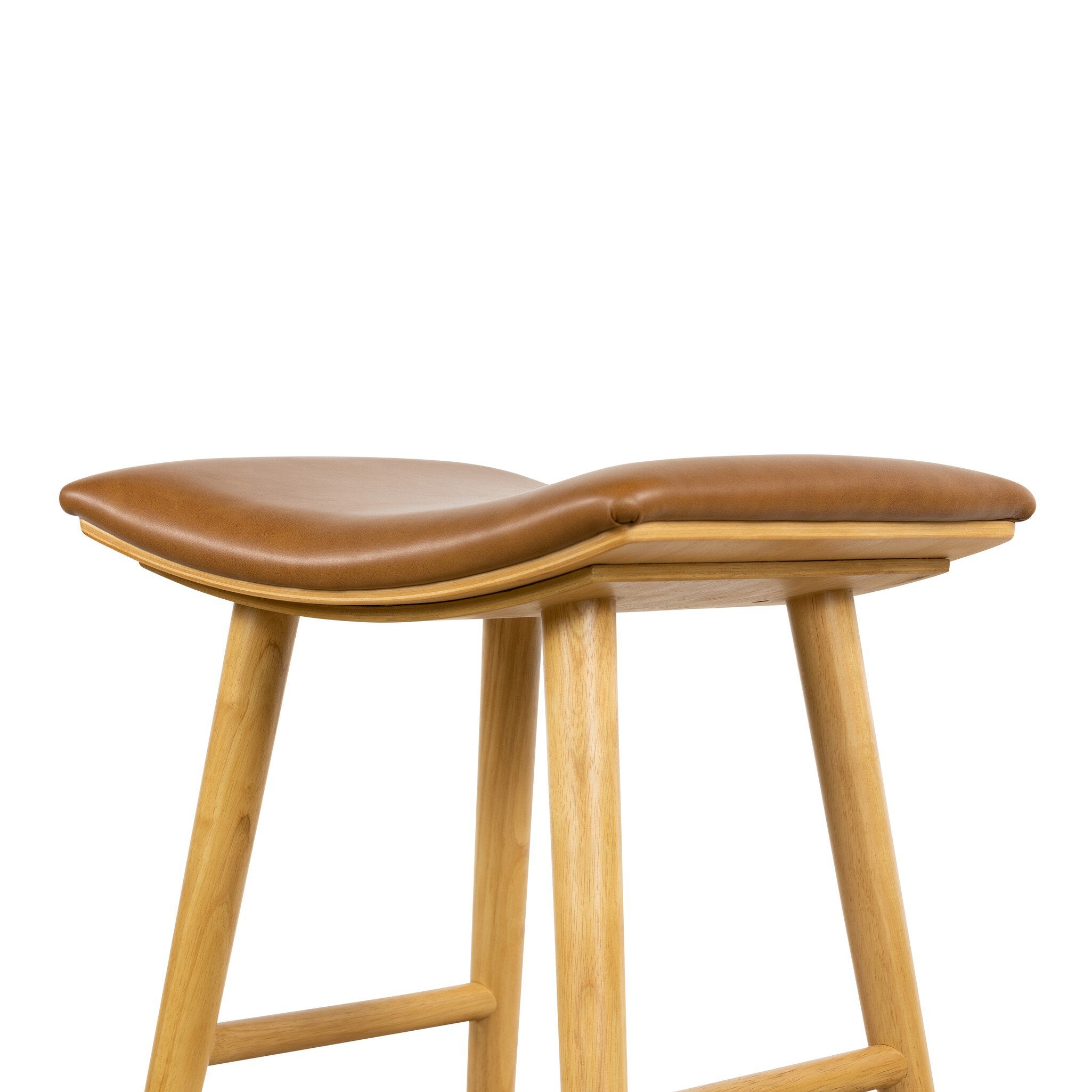 Four Hands Union Bar + Counter Stool — Smoked Natural Parawood-Sierra Butterscotch-Counter