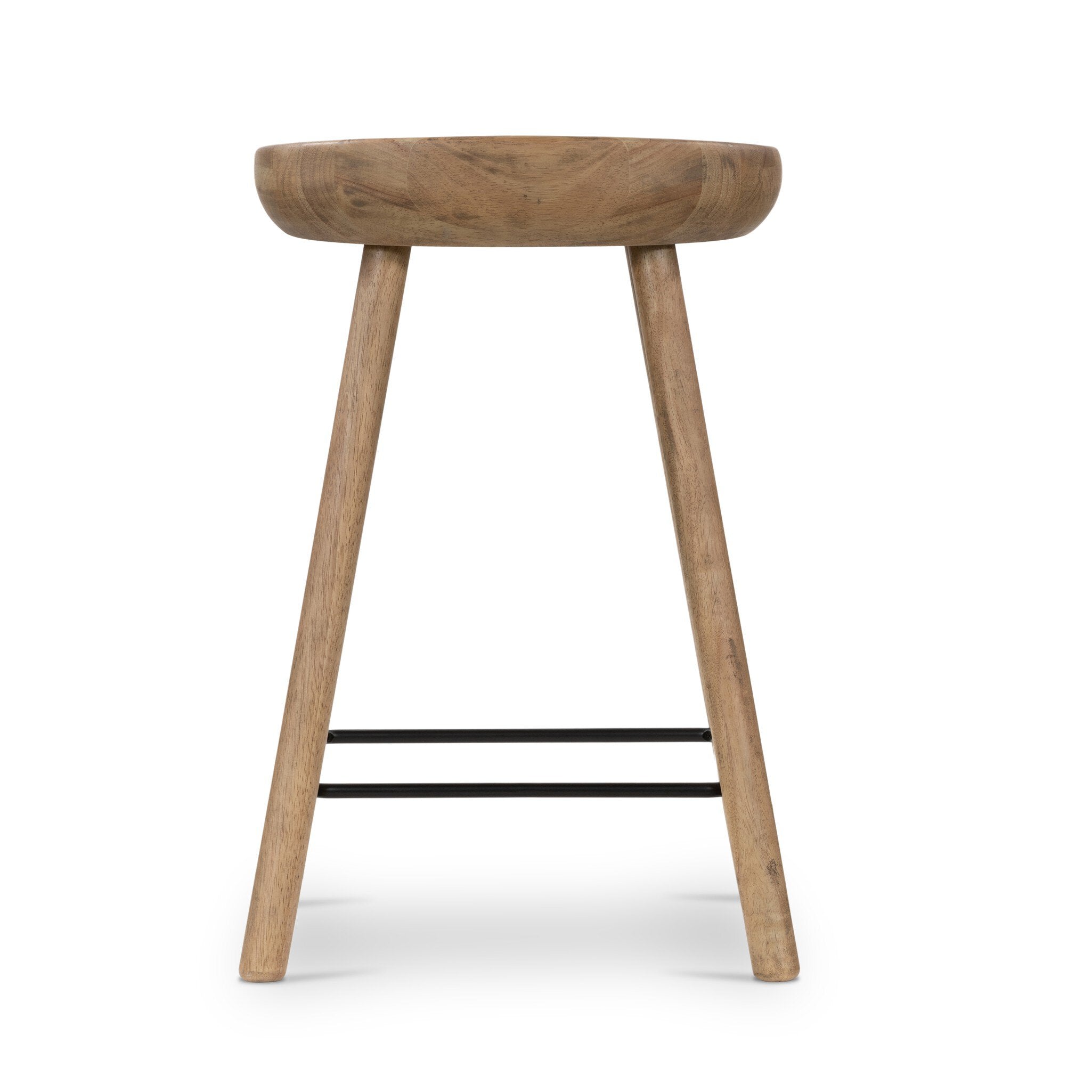 Four Hands Barrett Bar + Counter Stool — Natural Matte-Matte Black Iron-Counter