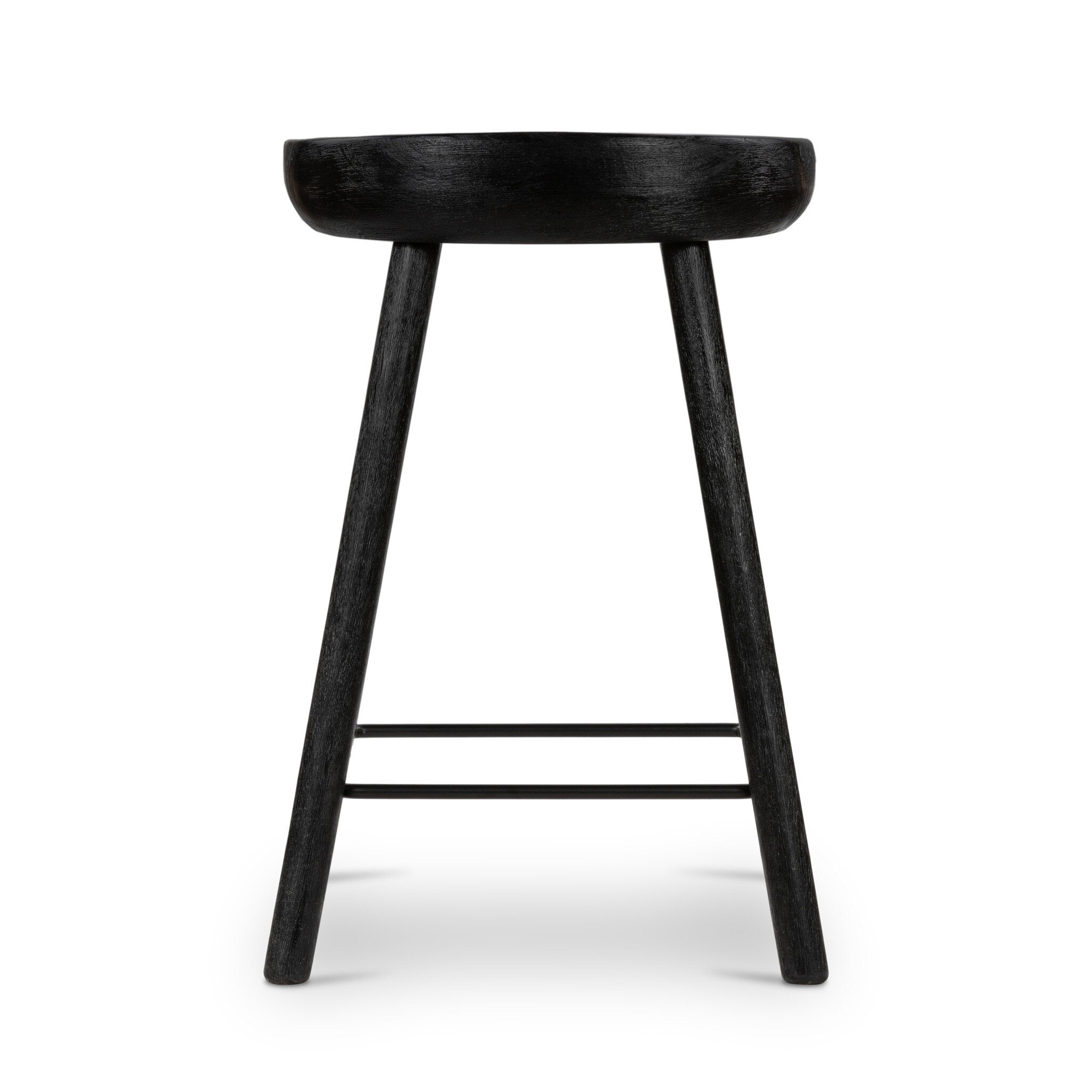 Four Hands Barrett Bar + Counter Stool — Matte Black Parawood-Matte Black Iron-Counter