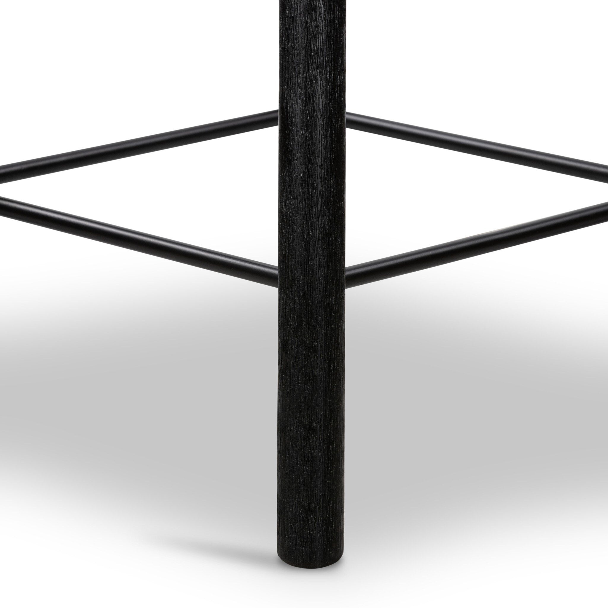 Four Hands Barrett Bar + Counter Stool — Matte Black Parawood-Matte Black Iron-Counter