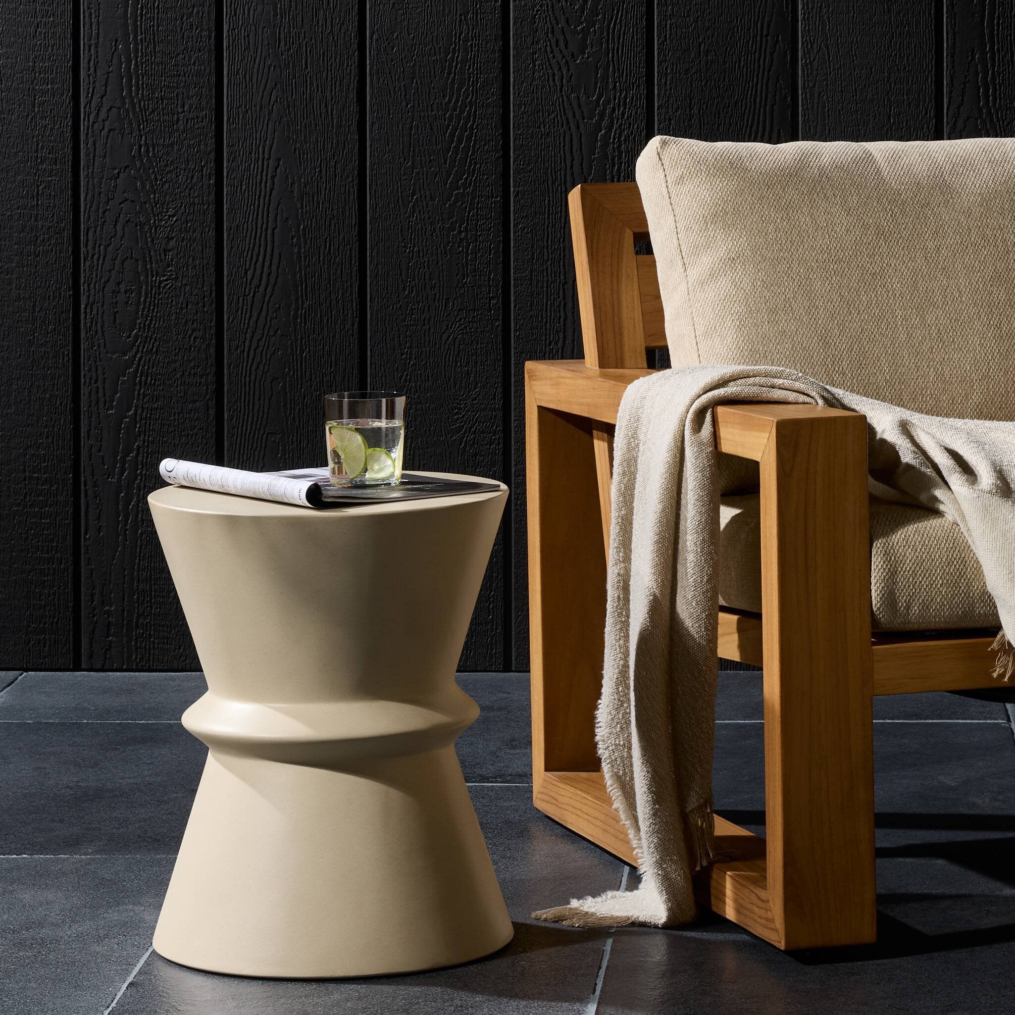 Four Hands Lina End Table — Parchment White