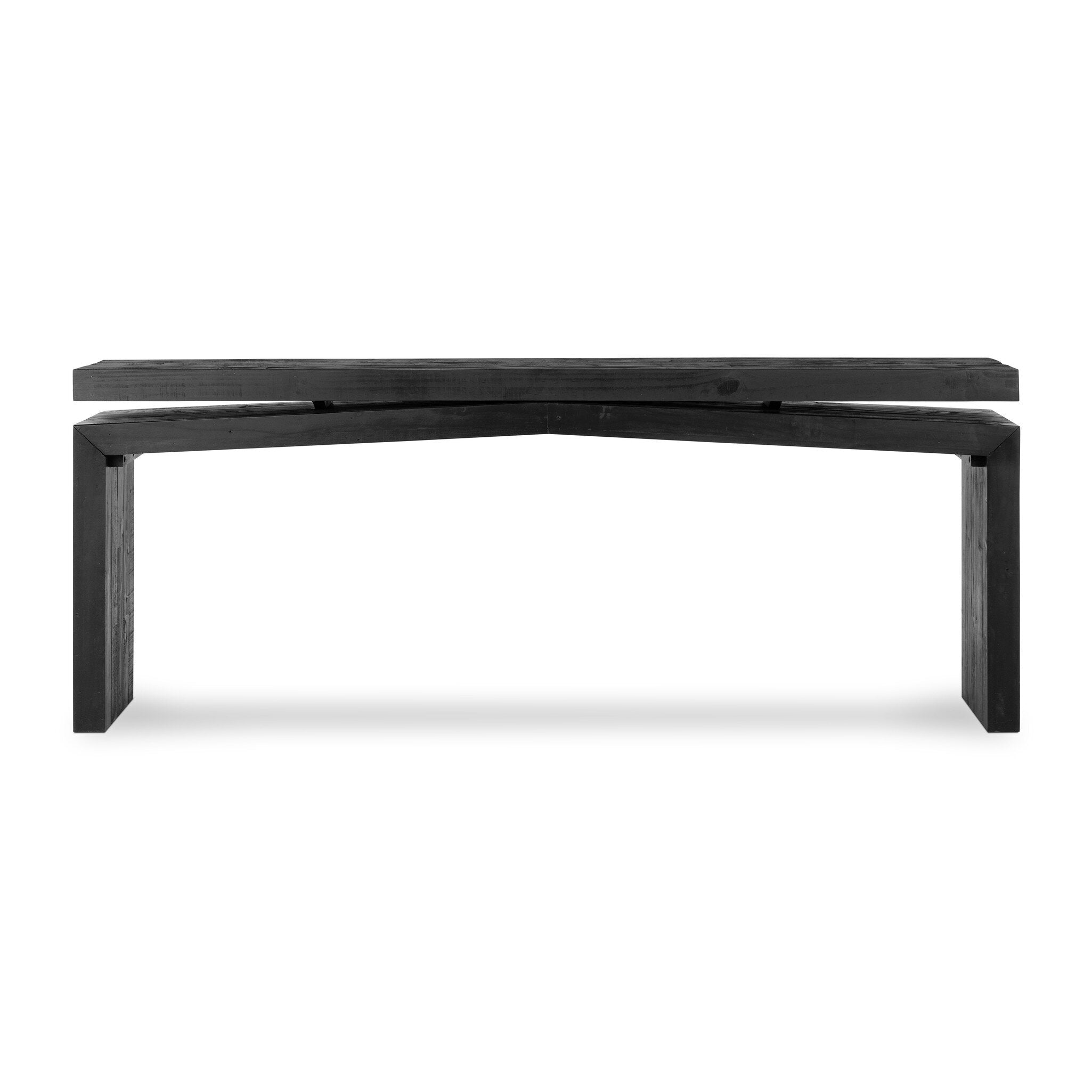 Four Hands Matthes Console Table - 79" — Aged Black Pine