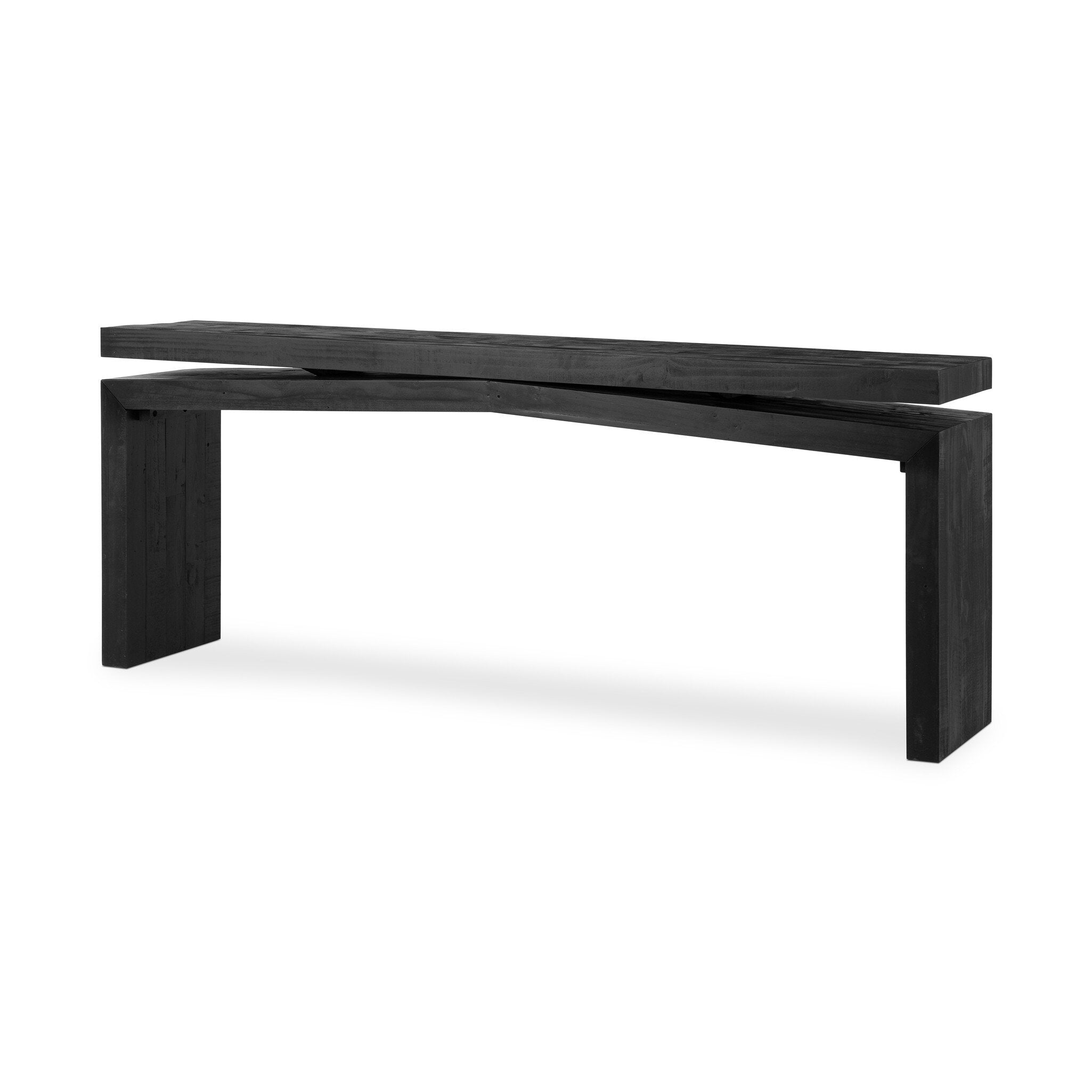 Four Hands Matthes Console Table - 79" — Aged Black Pine
