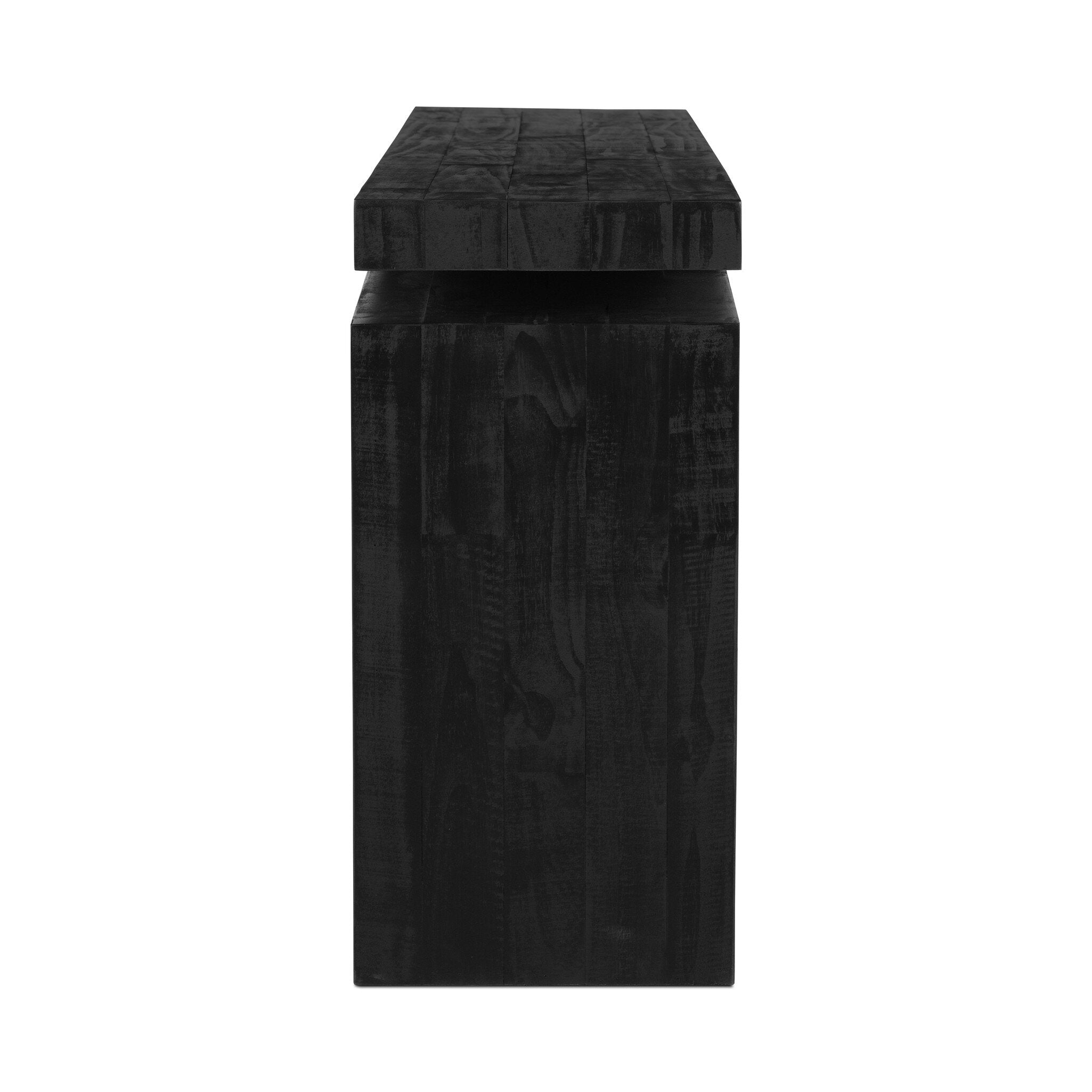 Four Hands Matthes Console Table - 79" — Aged Black Pine