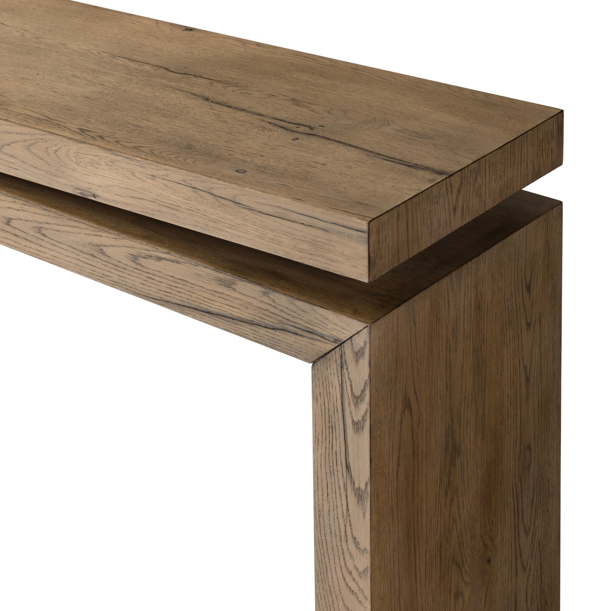 Four Hands Matthes Console Table - 79" — Rustic Grey Veneer